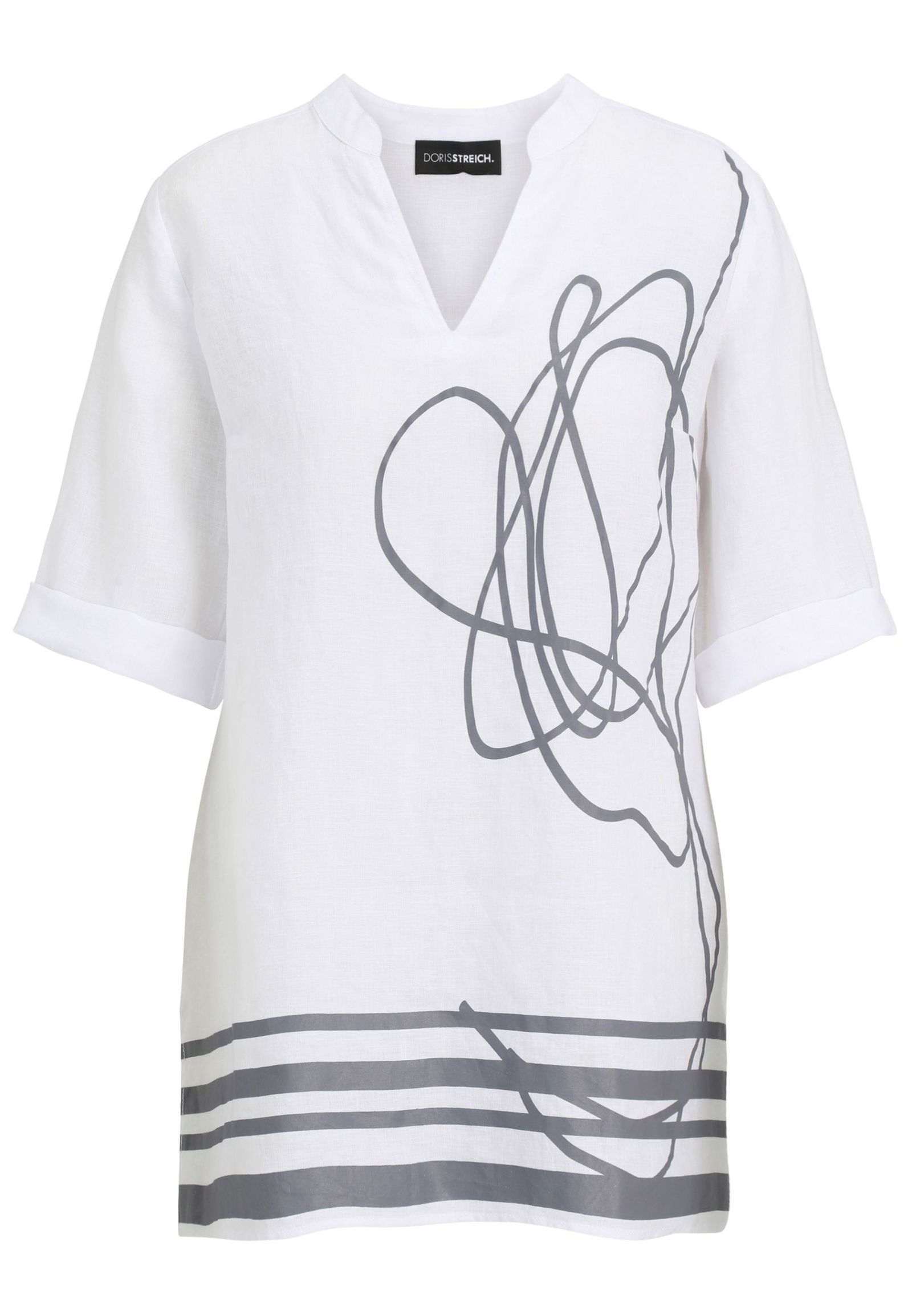 Doris Streich |  Doris Streich Druckbluse  | 44 | schwarz/weiß
