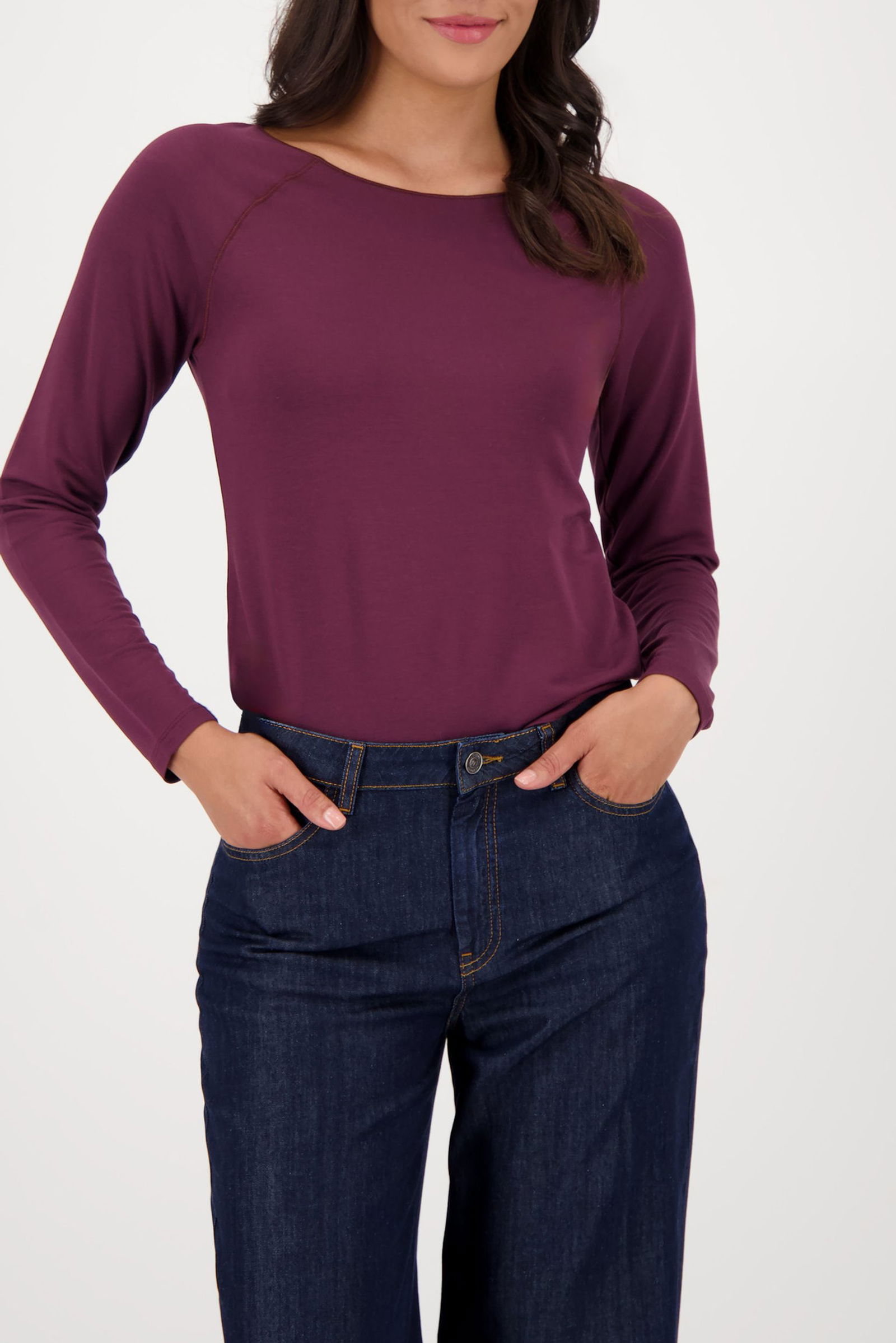 fda30f26eec1f54862eafc44017d8c4b Monari |  Monari Basic-Langarmshirt | 36 | bordeaux