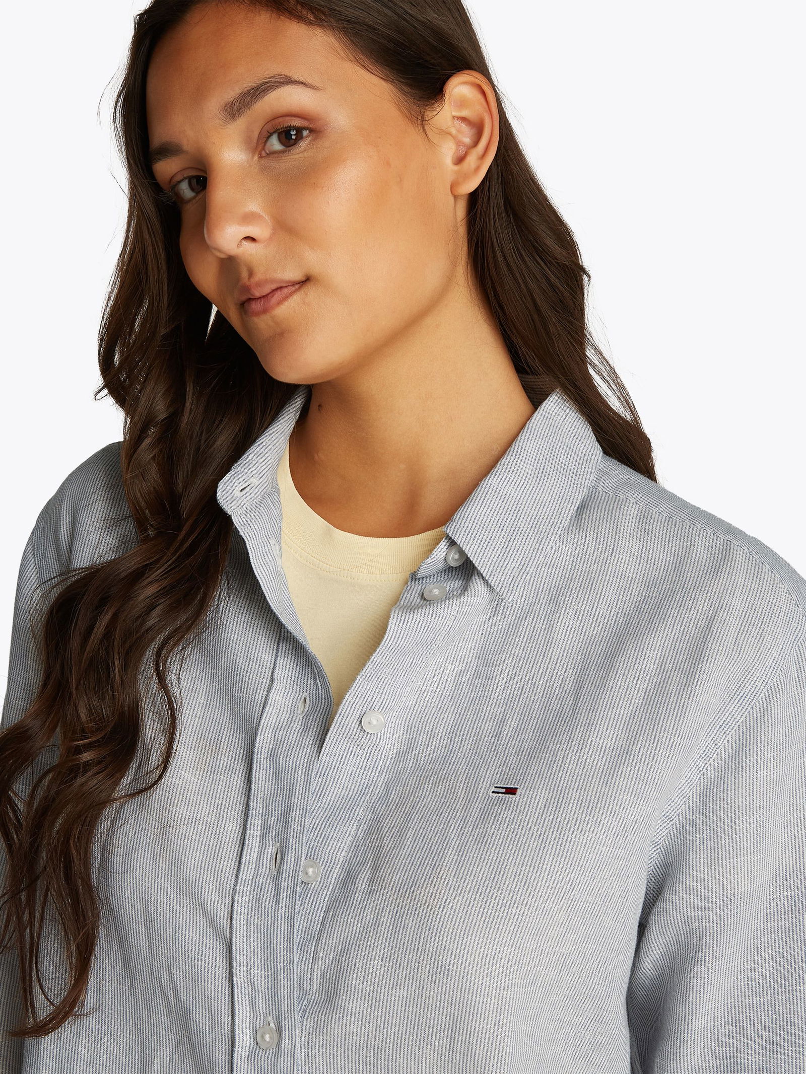 Tommy Jeans |  Tommy Jeans Druckbluse  | L | breton stp/ desert sky/ ecru