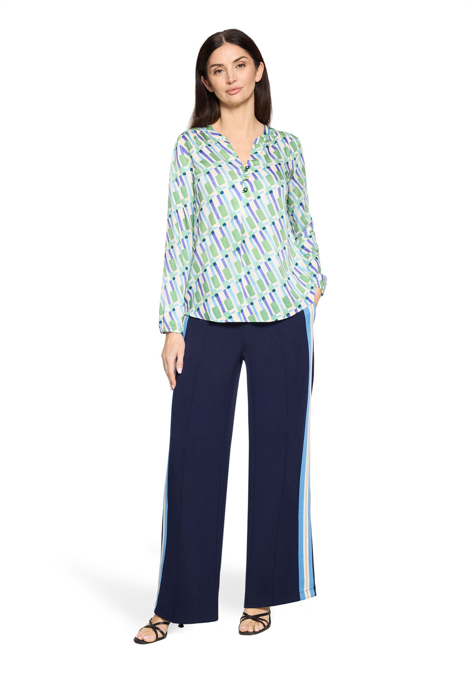 Cartoon |  Cartoon Druckbluse  | 42 | green/blue