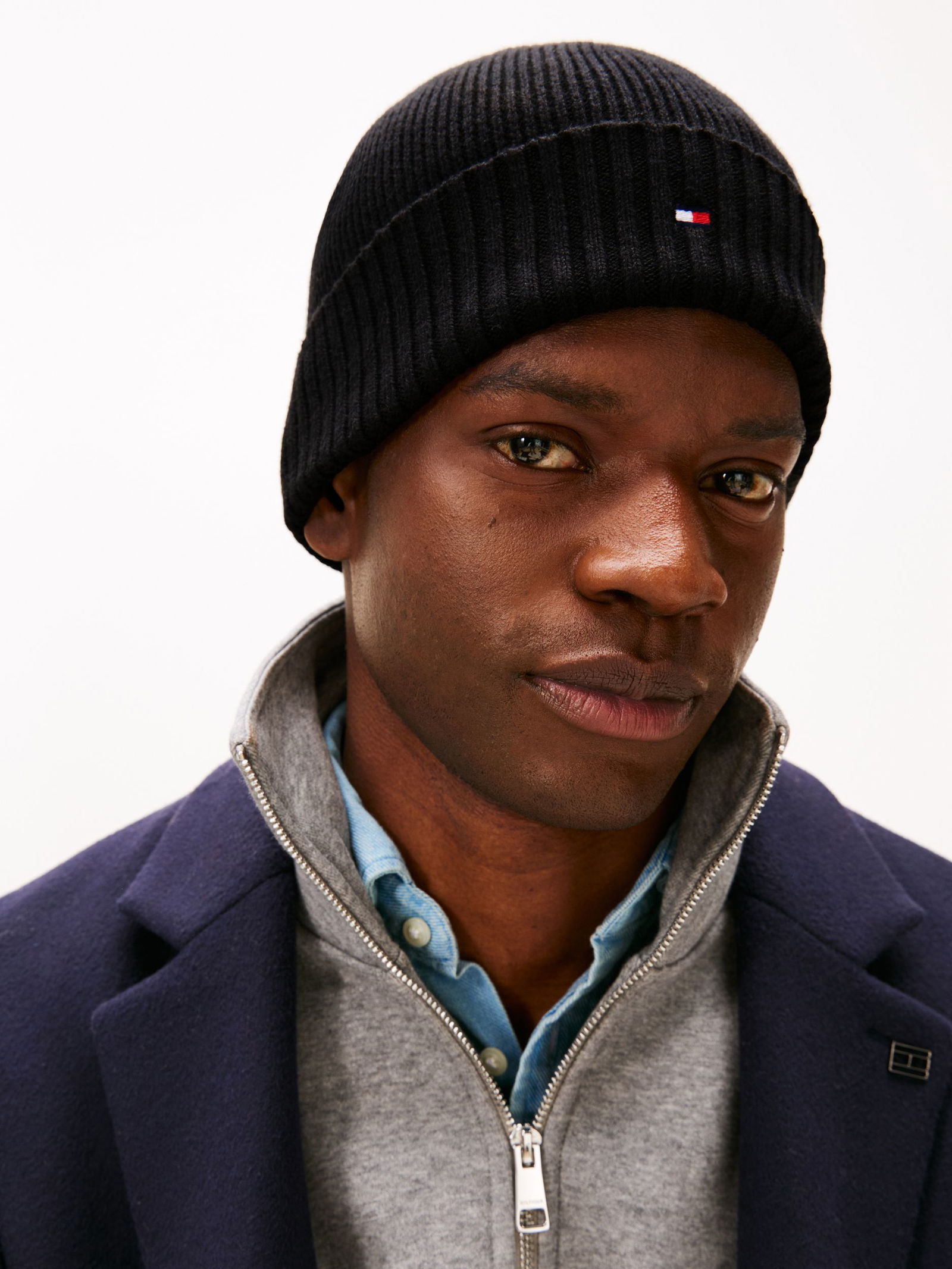 Tommy Hilfiger | Tommy Hilfiger Flag Cotton Beanie | OS | light grey htr