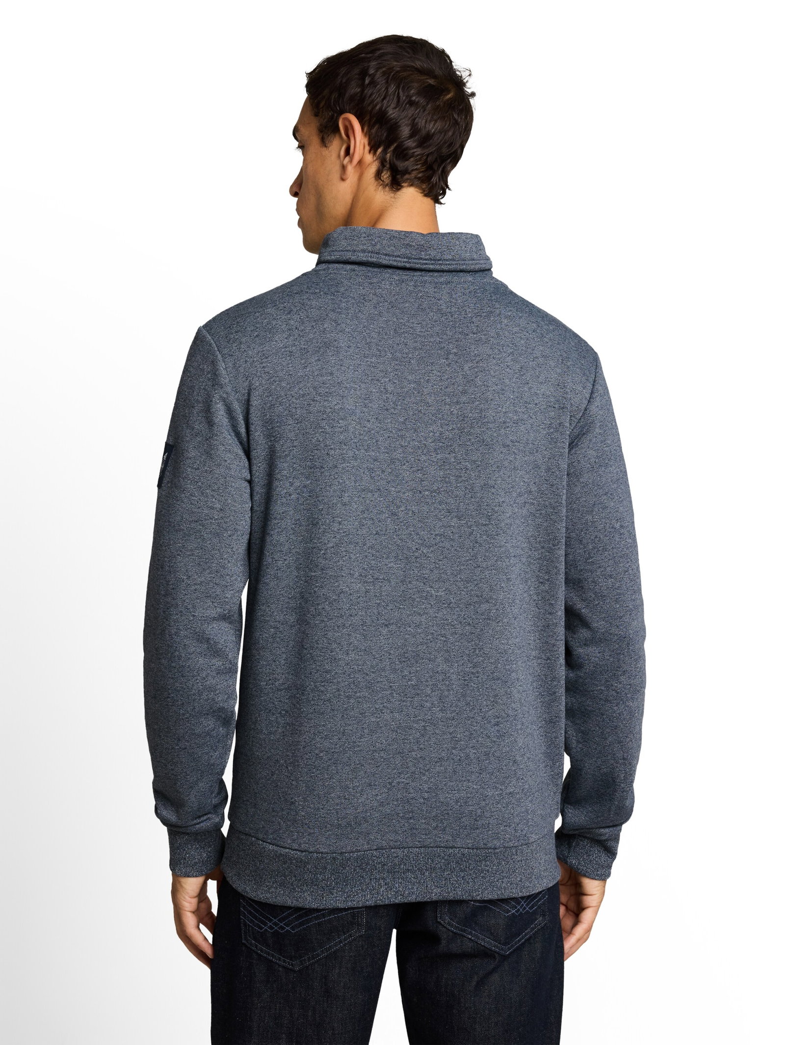 structured snood, navy grindle structure #4