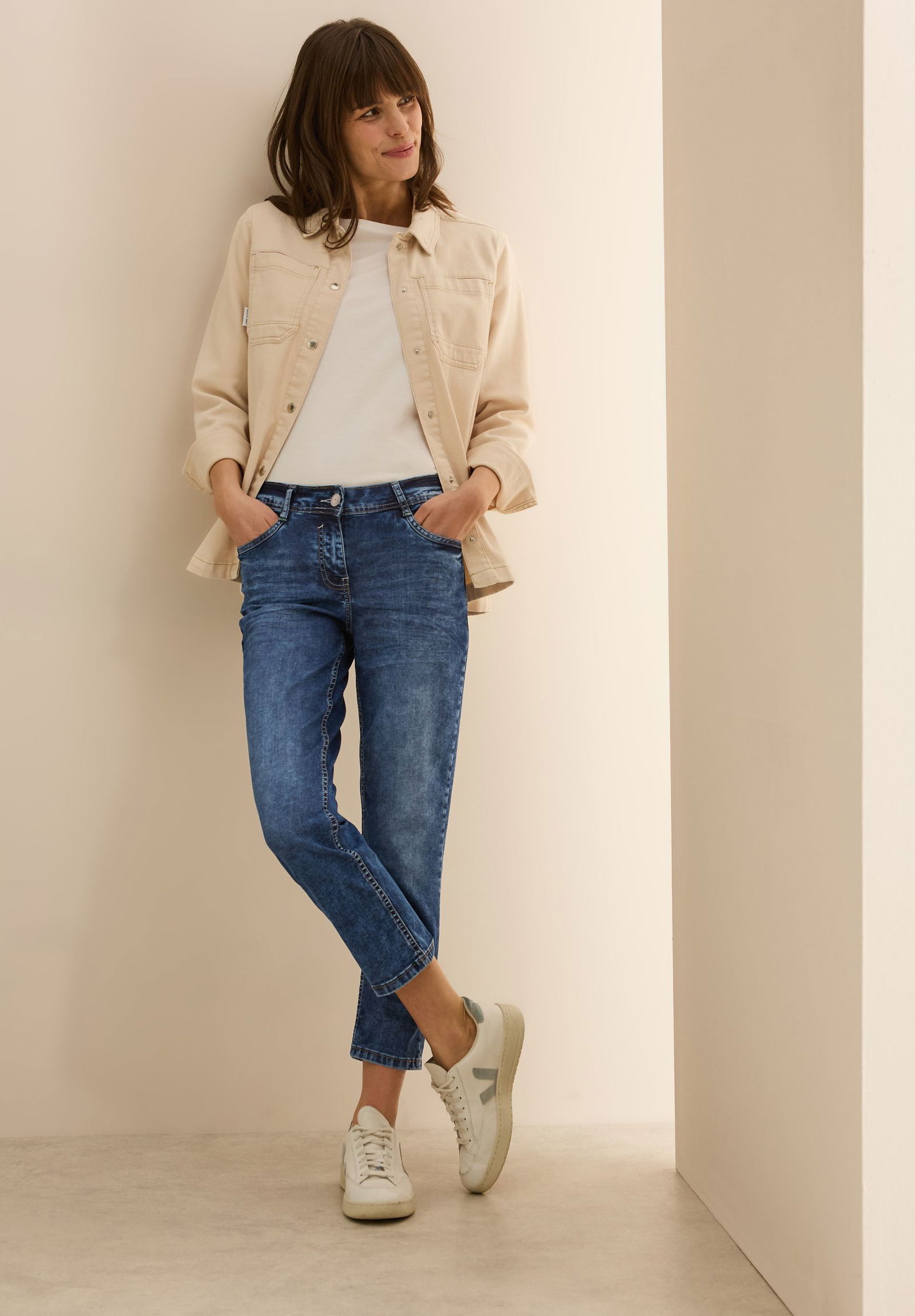 CECIL | CECIL 7/8-Jeans | 29/26 | mid blue used wash