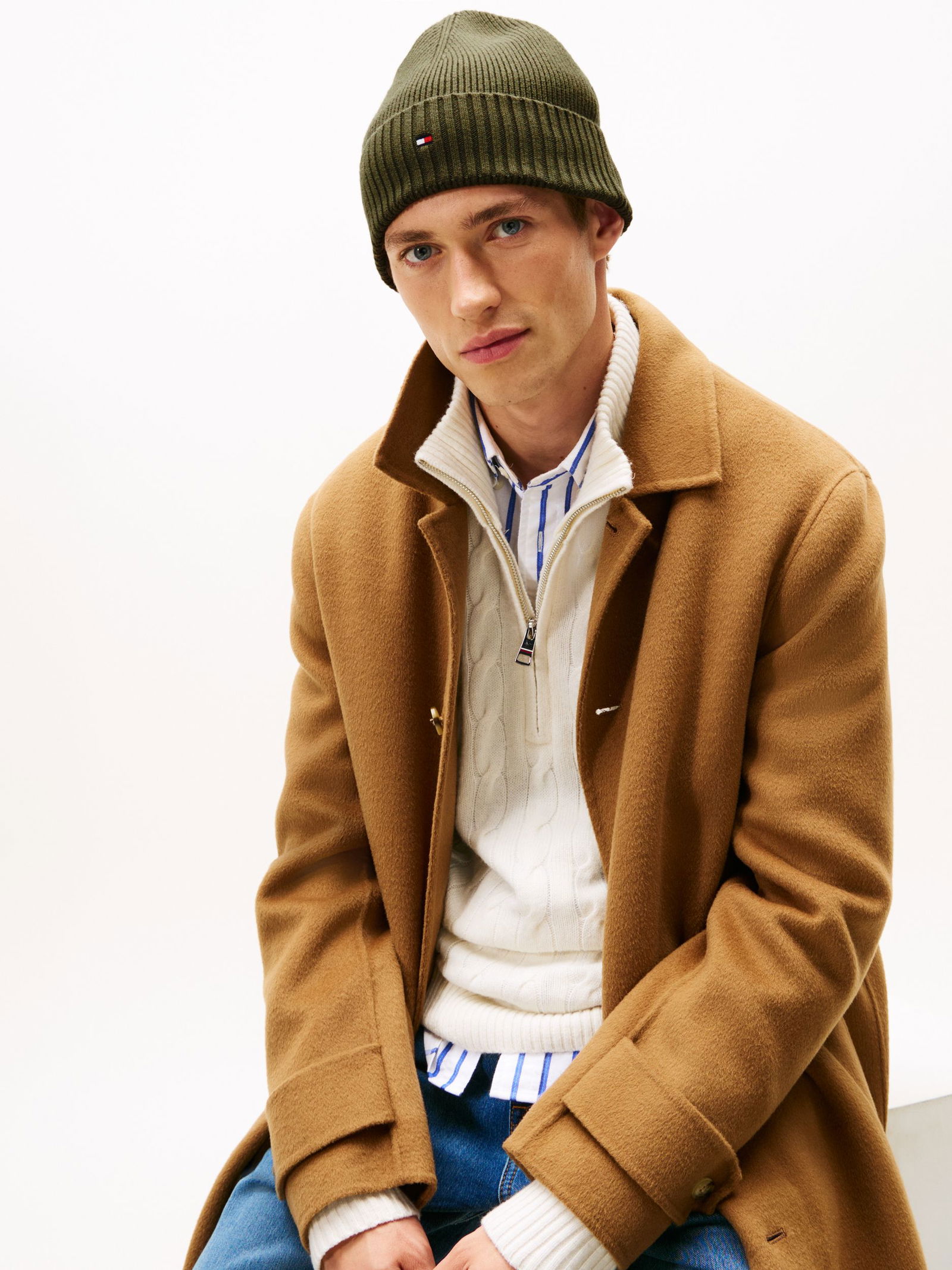 Tommy Hilfiger | Tommy Hilfiger Flag Cotton Beanie | OS | light grey htr