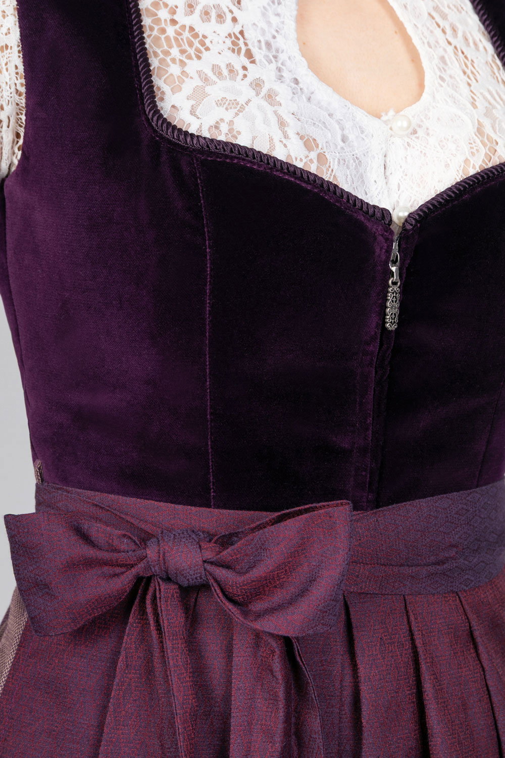 Edelnice Midi Dirndl Viola Samt Lila #8