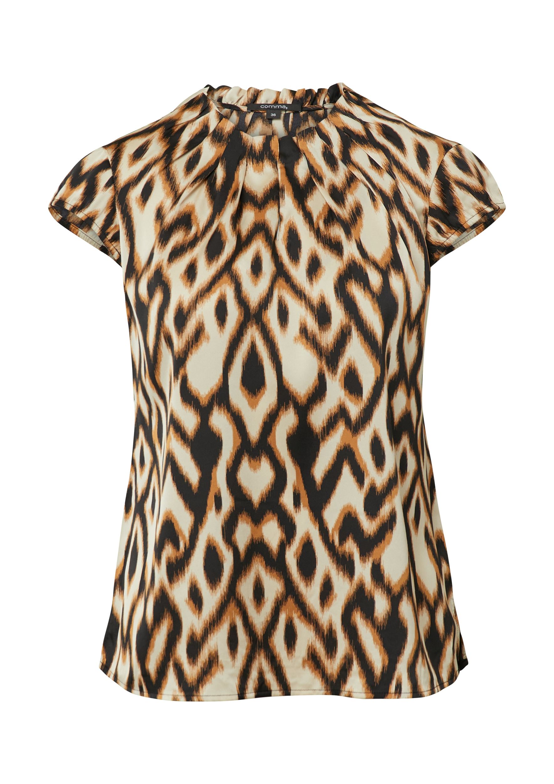 Comma |  Comma Druckbluse  | 38 | schwarz