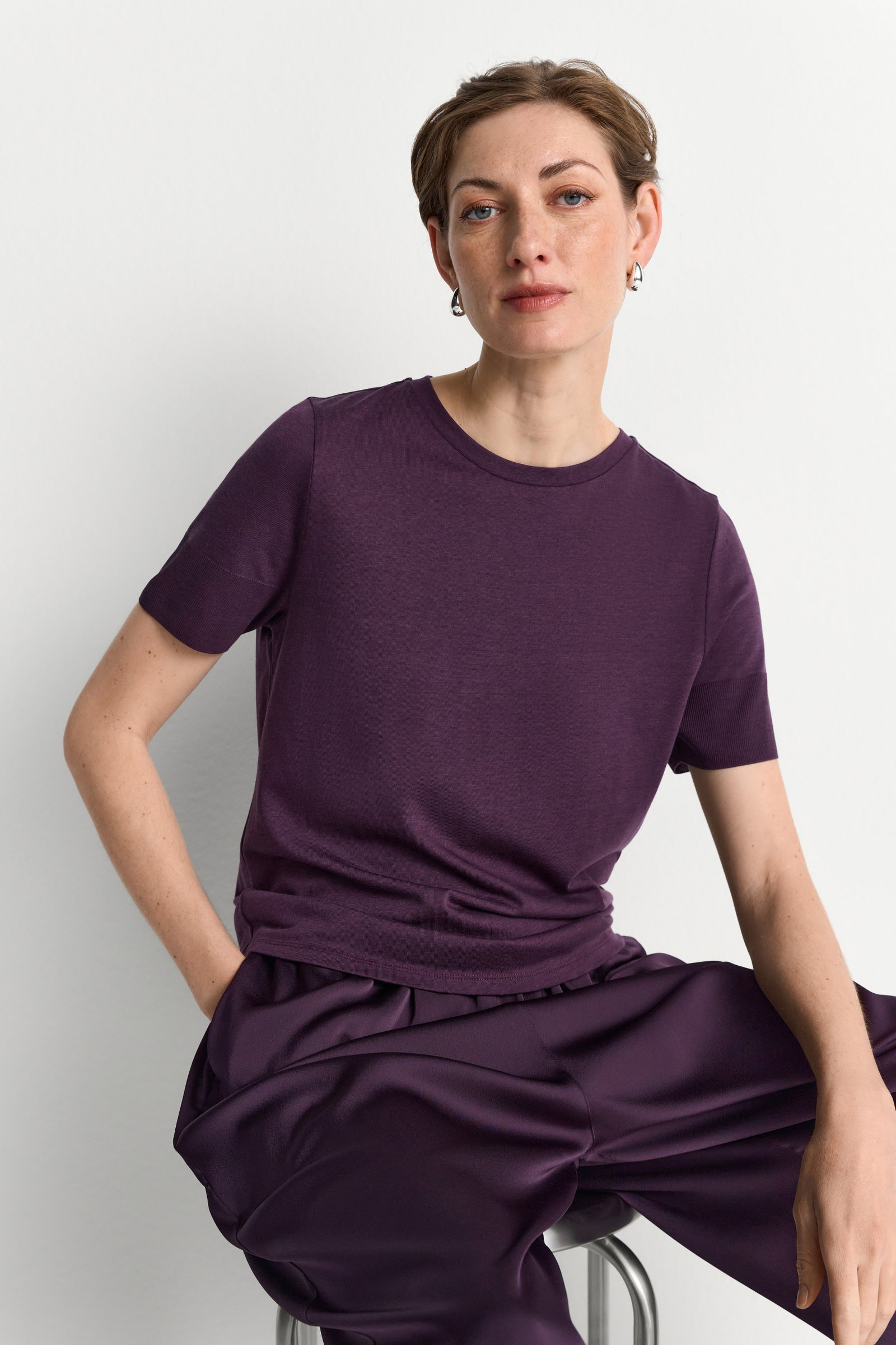 T Fineknit Shirt, mulberry #3