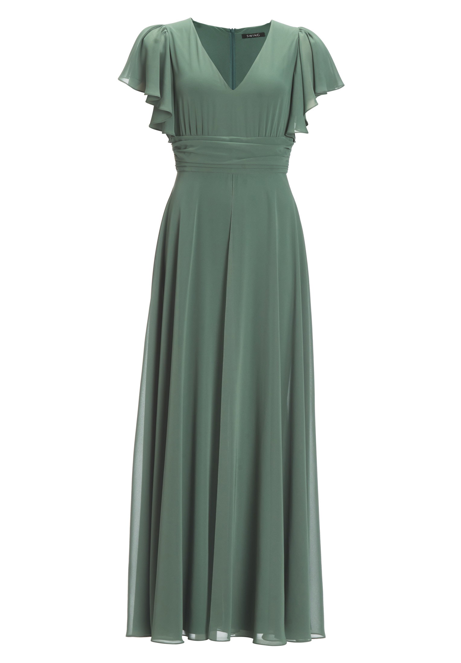 Swing Chiffon Jumpsuit mit Überrock und Volantärmeln #1