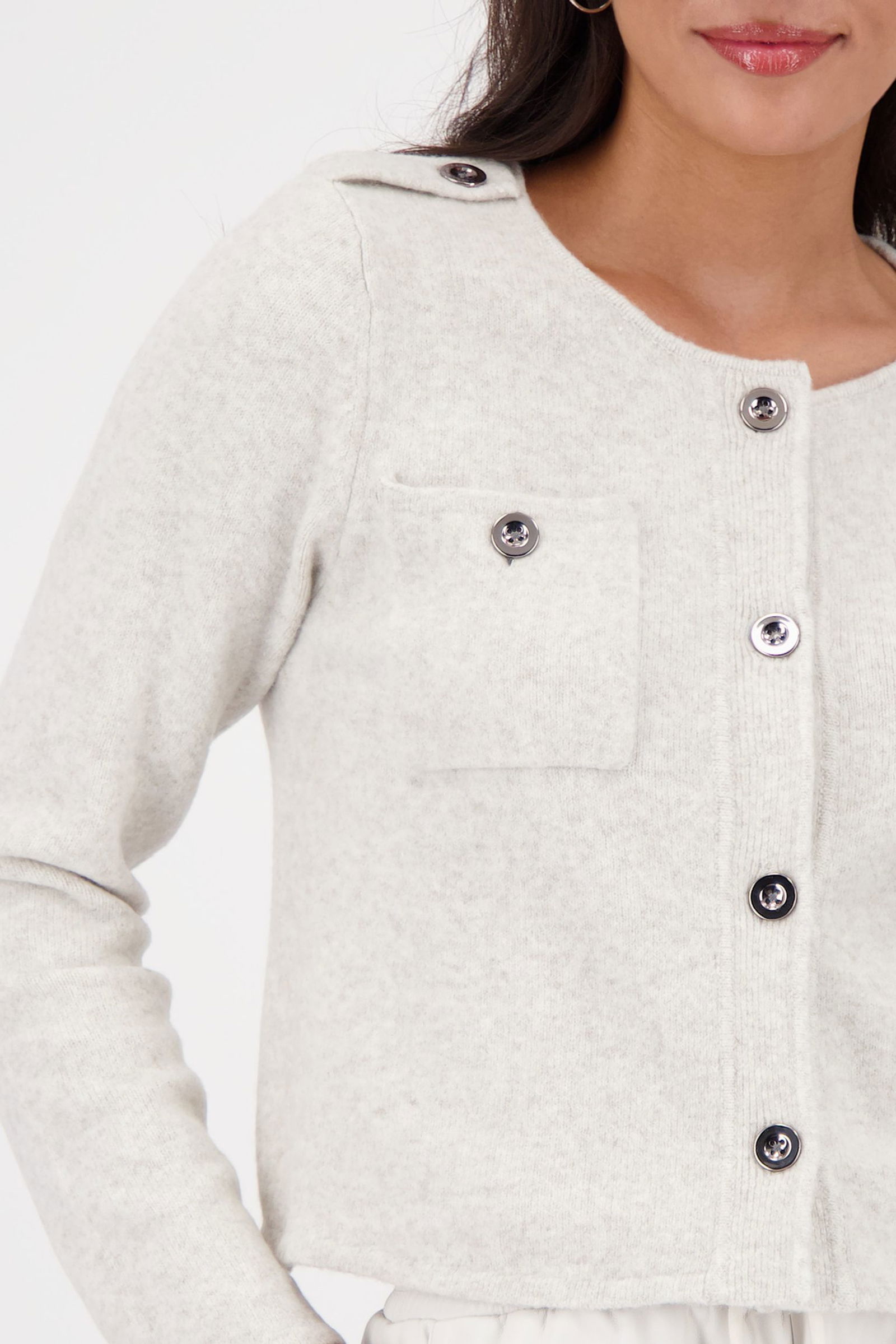 |  Strickjacke, pearl melange | 42 | mocca melange