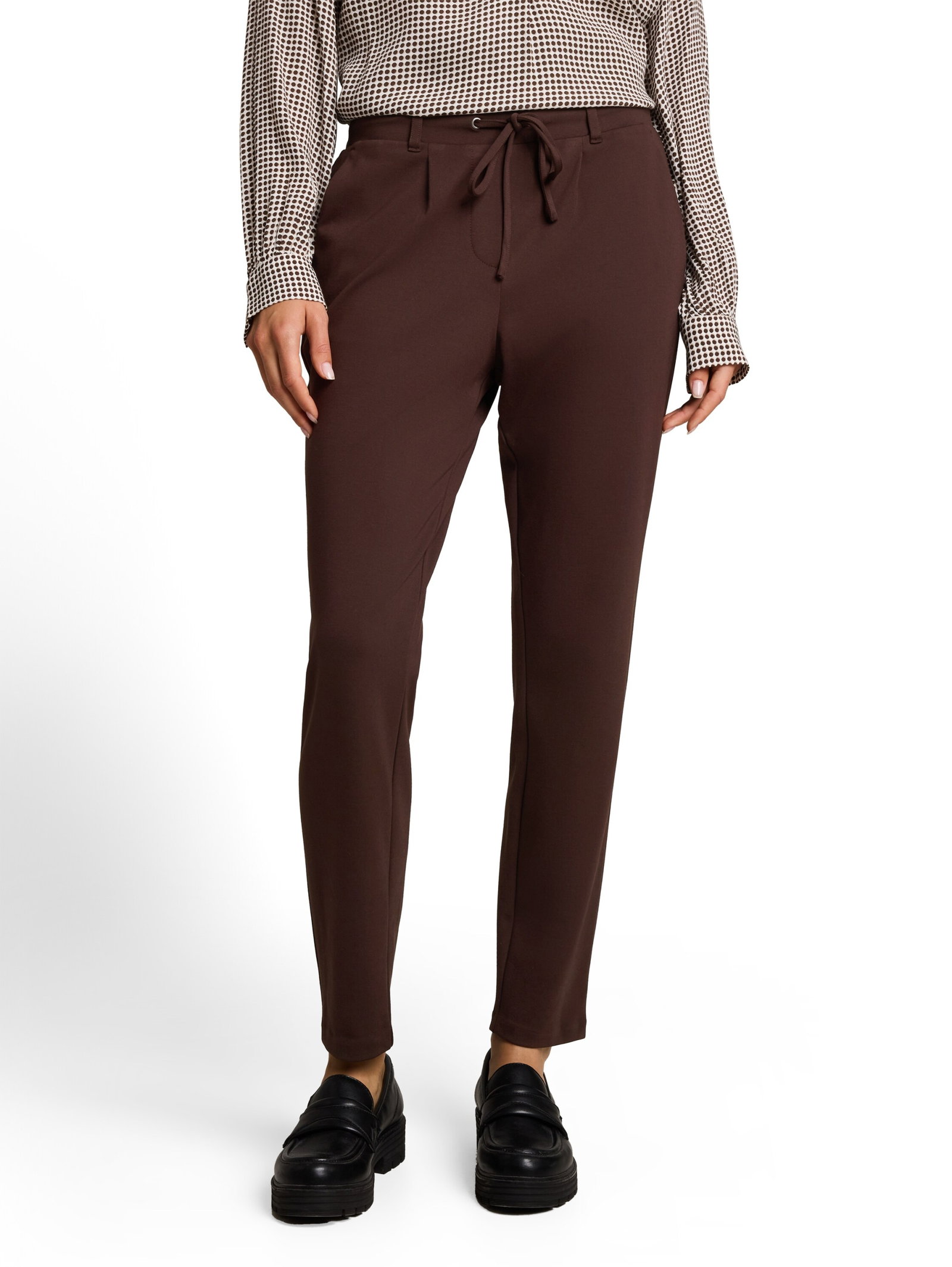 jersey loose fit pants ankle, java dark brown #2