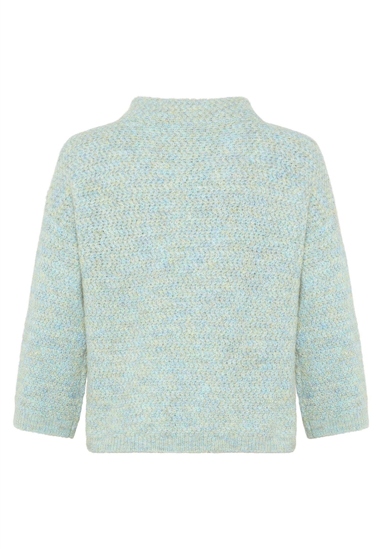 |  Strickpullover Lang 3/4 Arm, Light Blue/Cream | 44