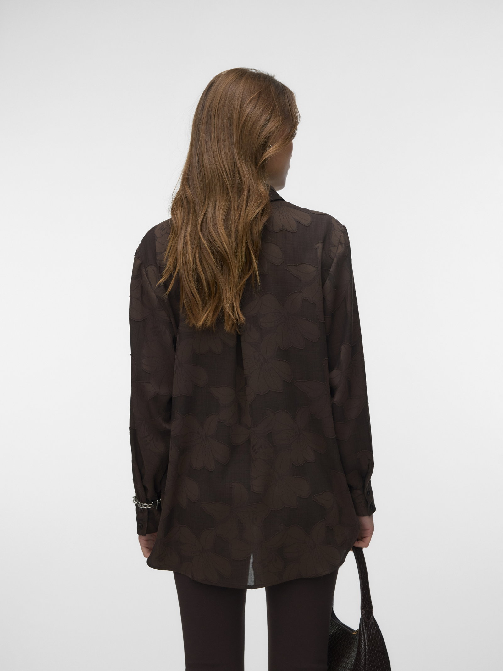 VMEMBLA JACQUARD LS SHIRT WVN, Chocolate Torte/Jacquard #3