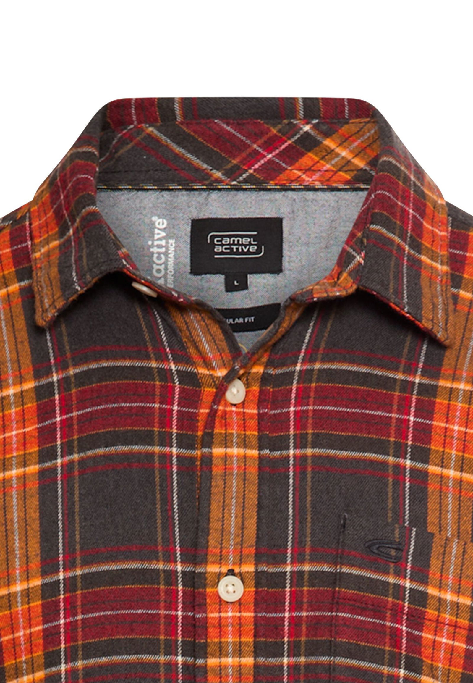 Camel Active |  Camel Active Hemd Regular Fit  | M | orange