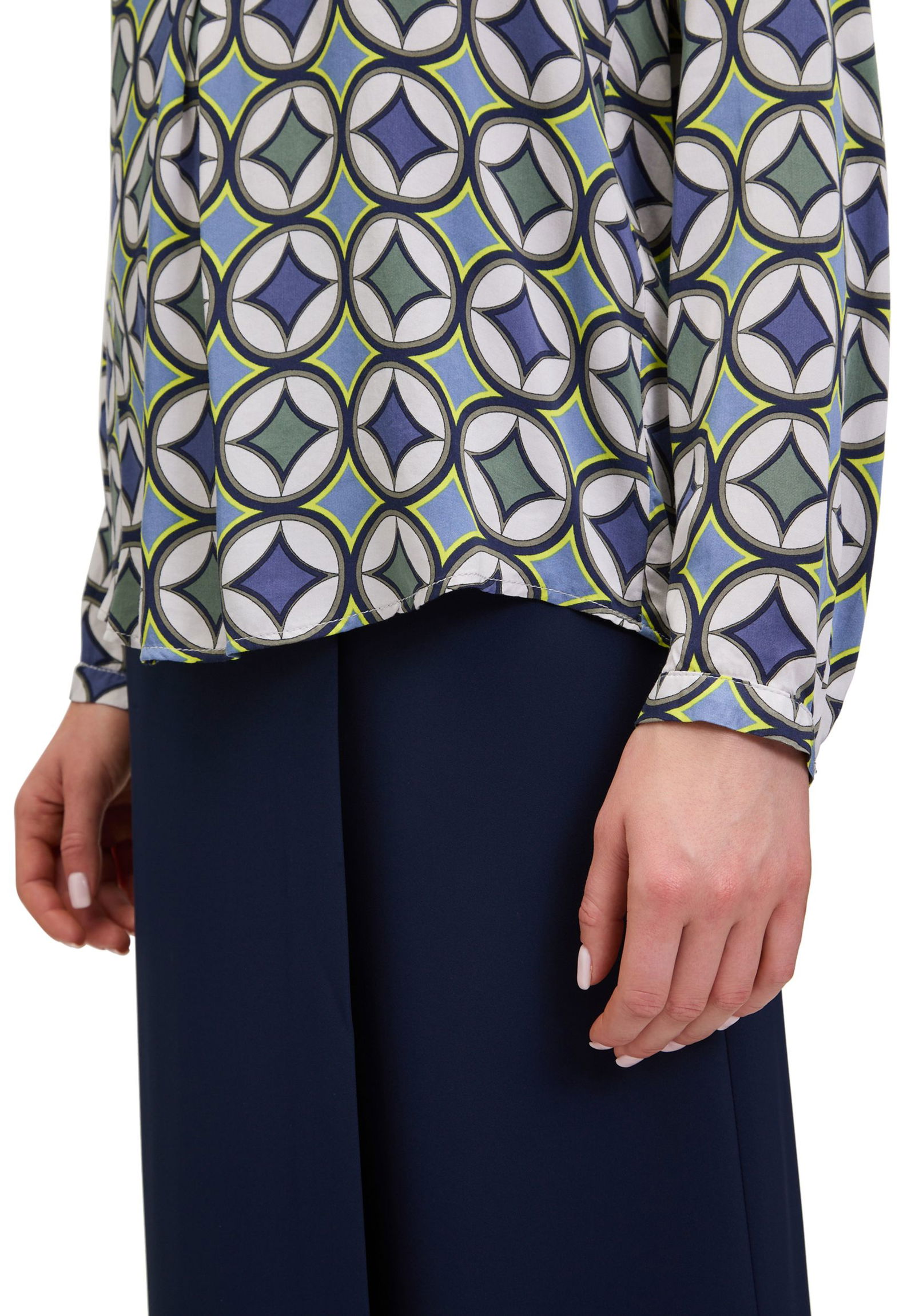  |  Bluse Kurz 1/1 Arm, Blue/Green | 44 | blau/grün