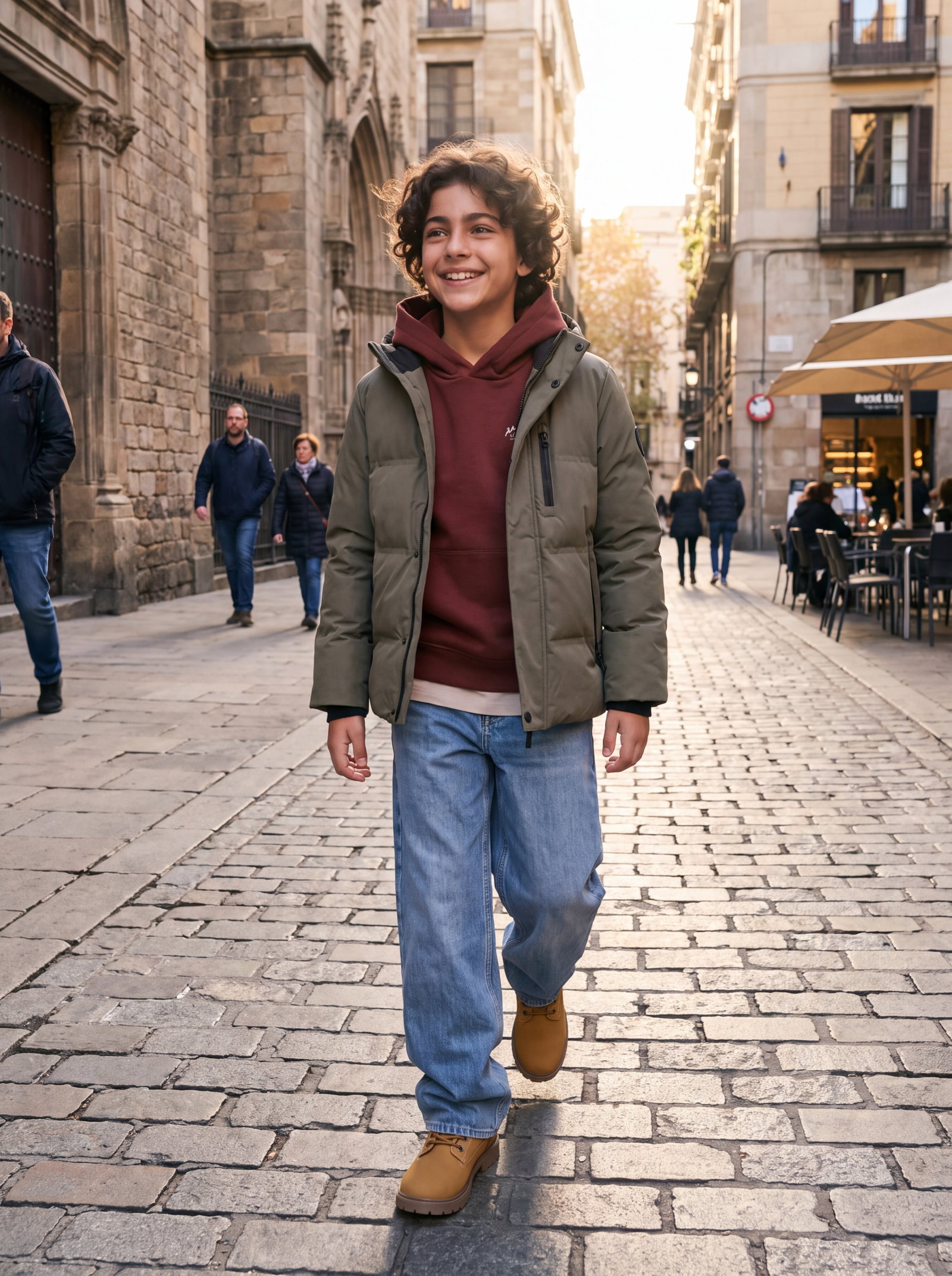 JCOTRACE ALPHA PUFFER JACKET JNR, Dusty Olive #3