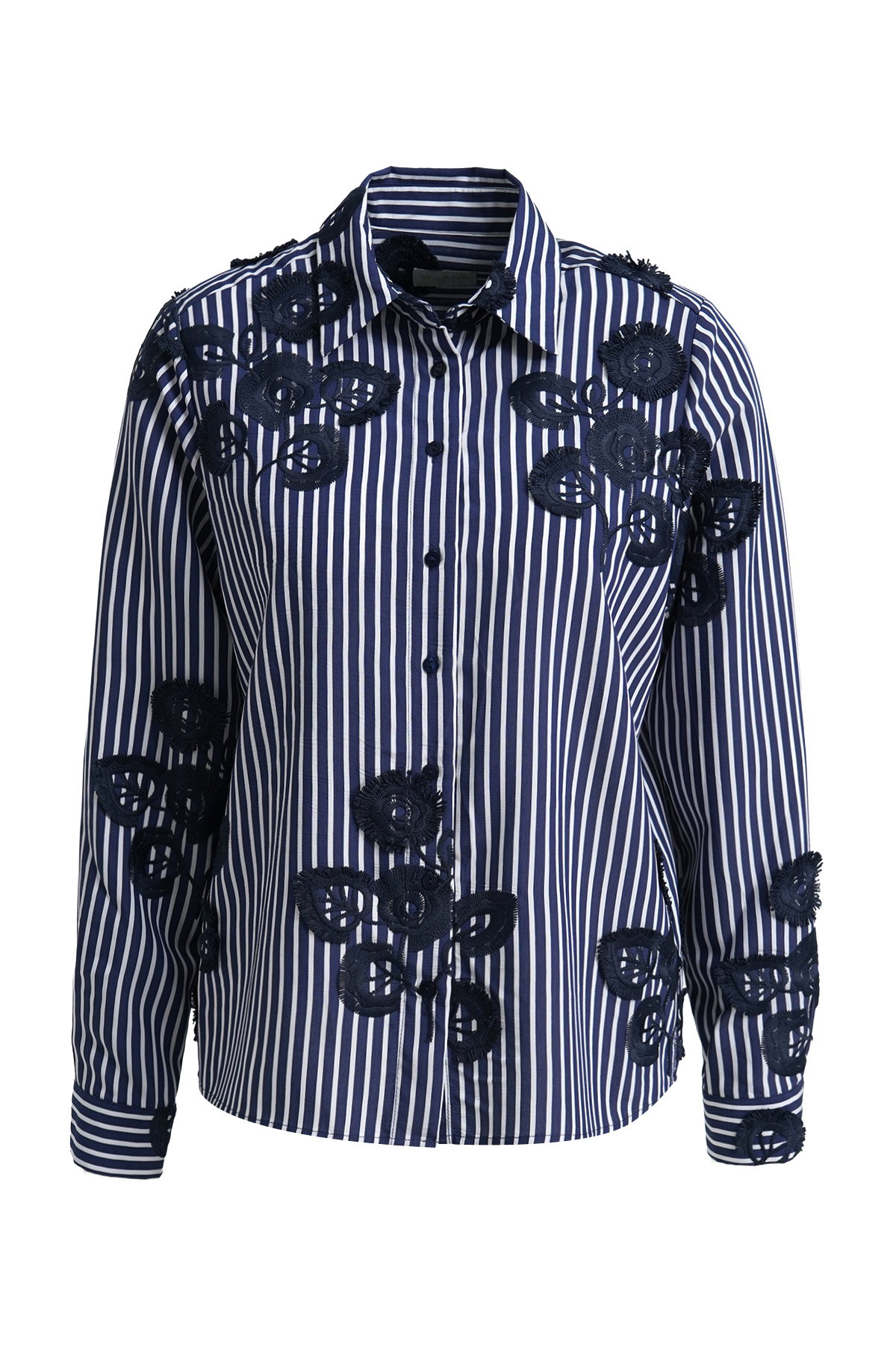 SHIRT BLOUSE 1/1 SLEEVE, NAVY PRINT #5