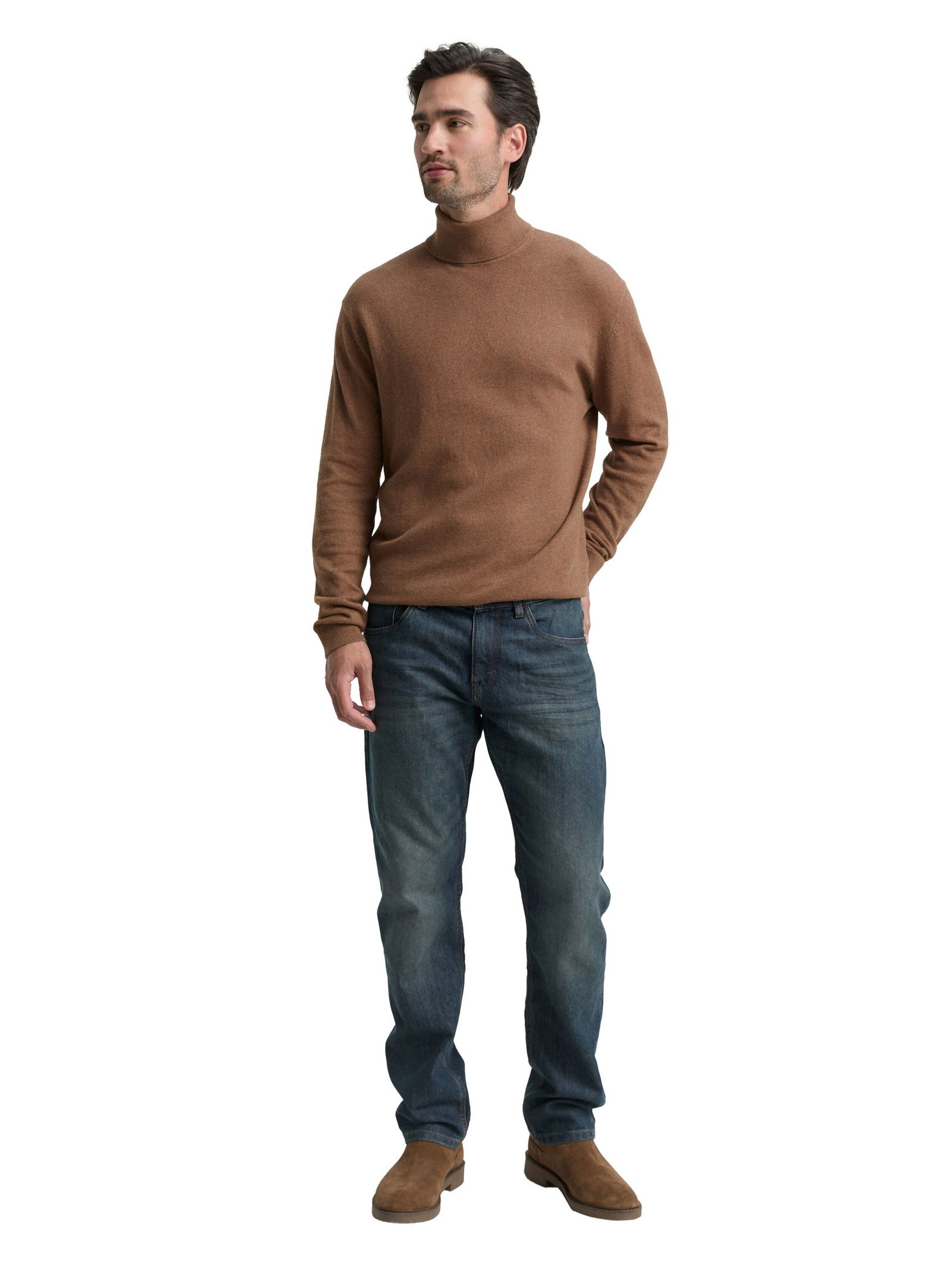 Tom Tailor | Tom Tailor Rollkragenpullover | M | knitted navy melange