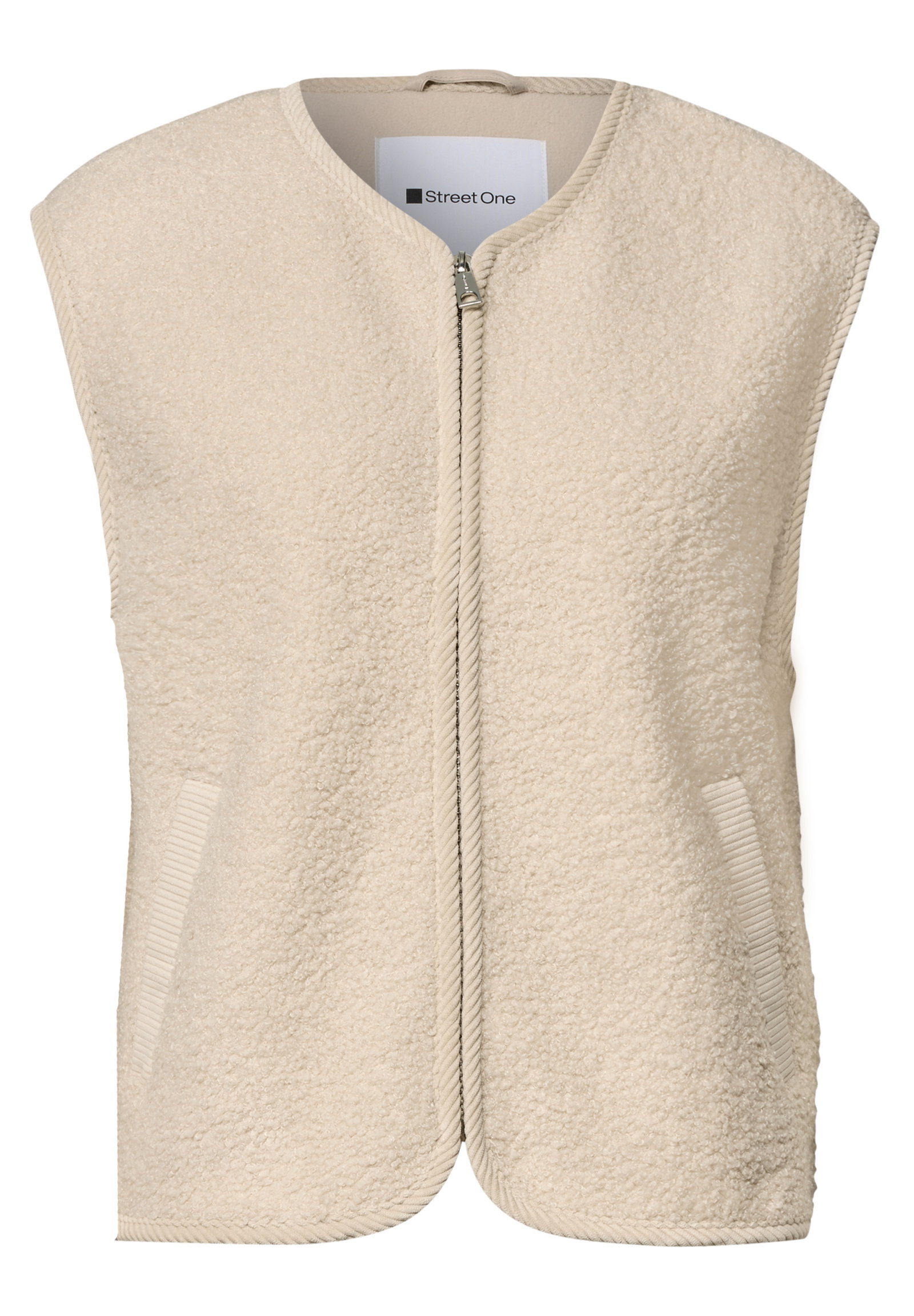Short Teddy Vest w. Corduroy D, soft fawn beige #1