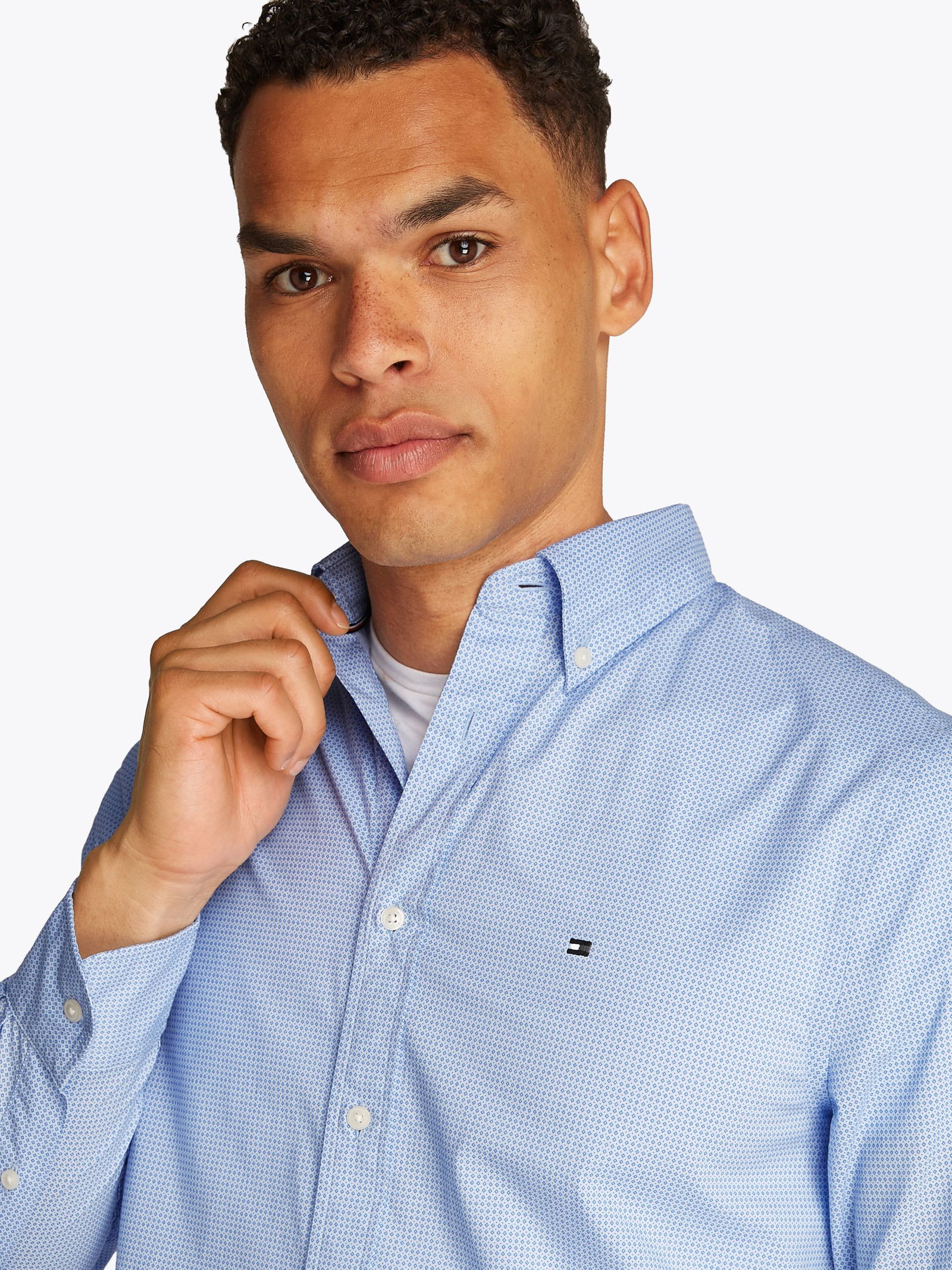Tommy Hilfiger |  Tommy Hilfiger Hemd Regular Fit  | XXL | cloudy blue / yale navy / white