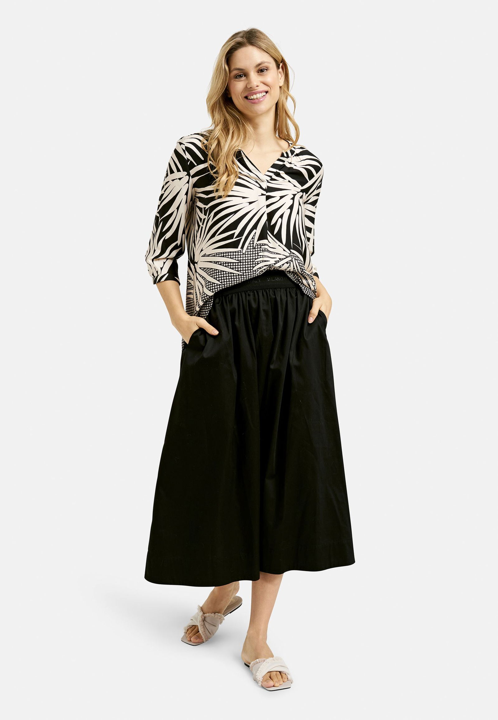 Milano |  Milano Druckbluse  | 36 | black print