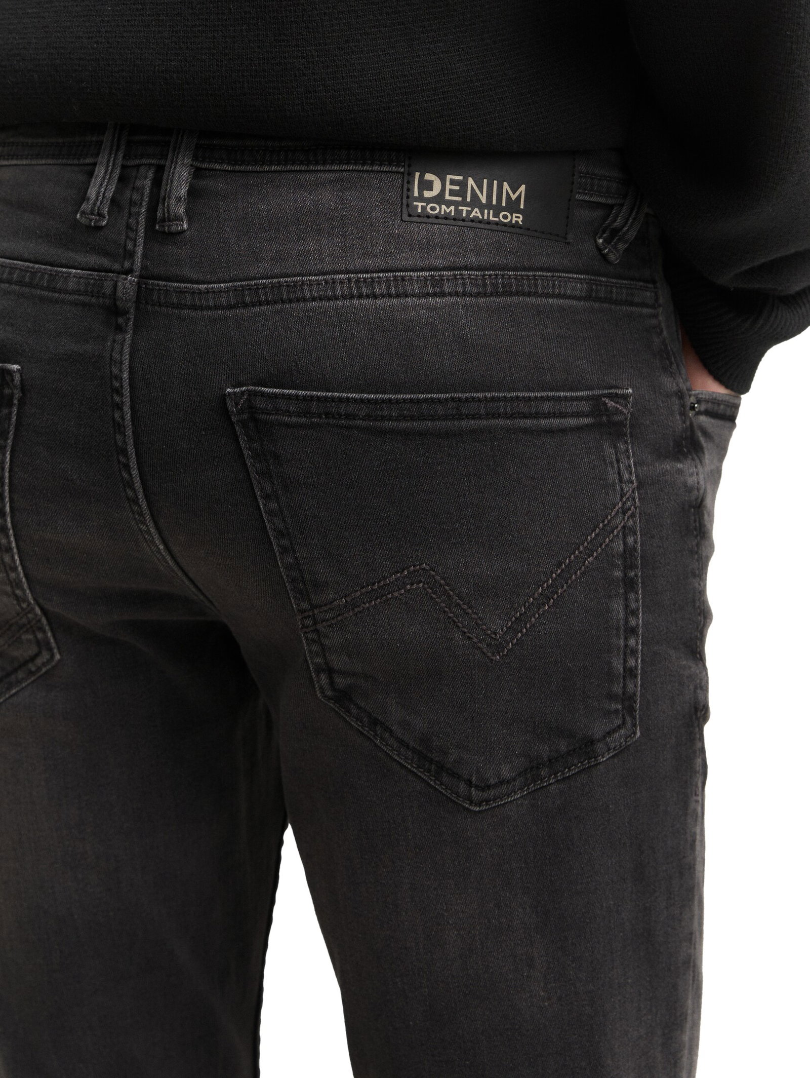 skinny CULVER stretch denim, used dark stone black denim #6