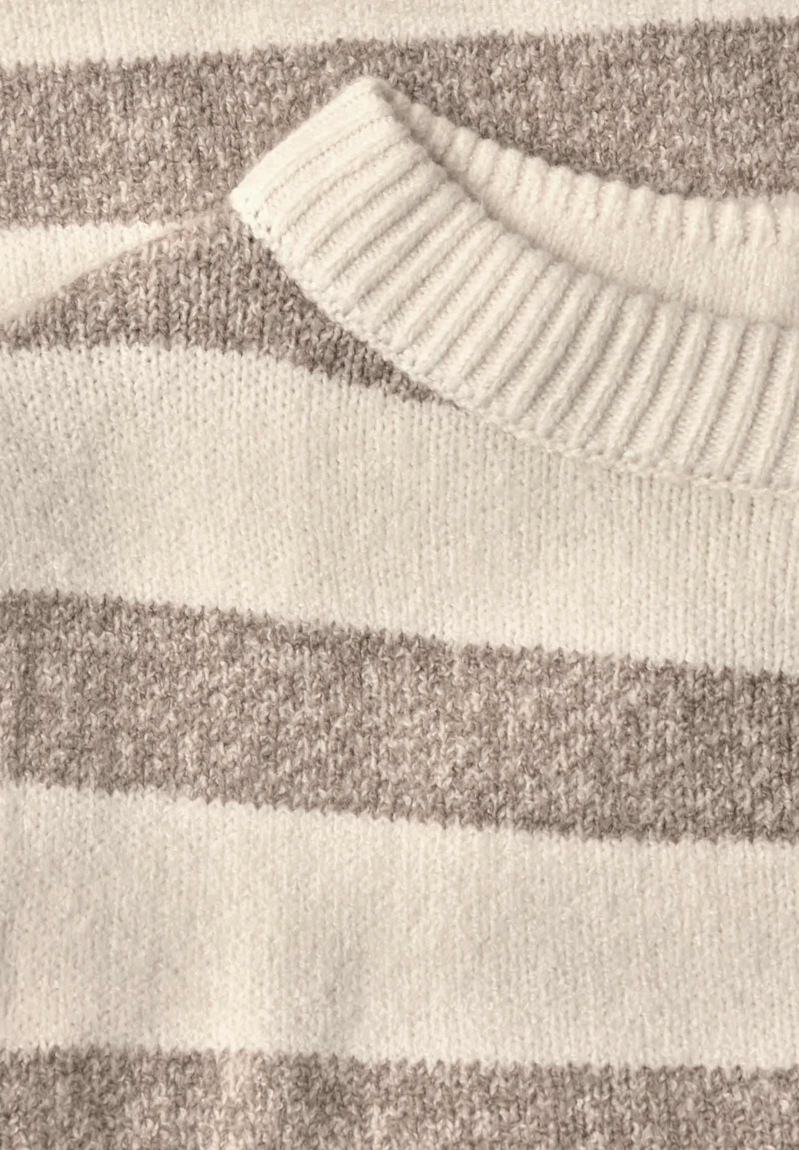LTD QR_cosy striped sweater u-, pure beige #2