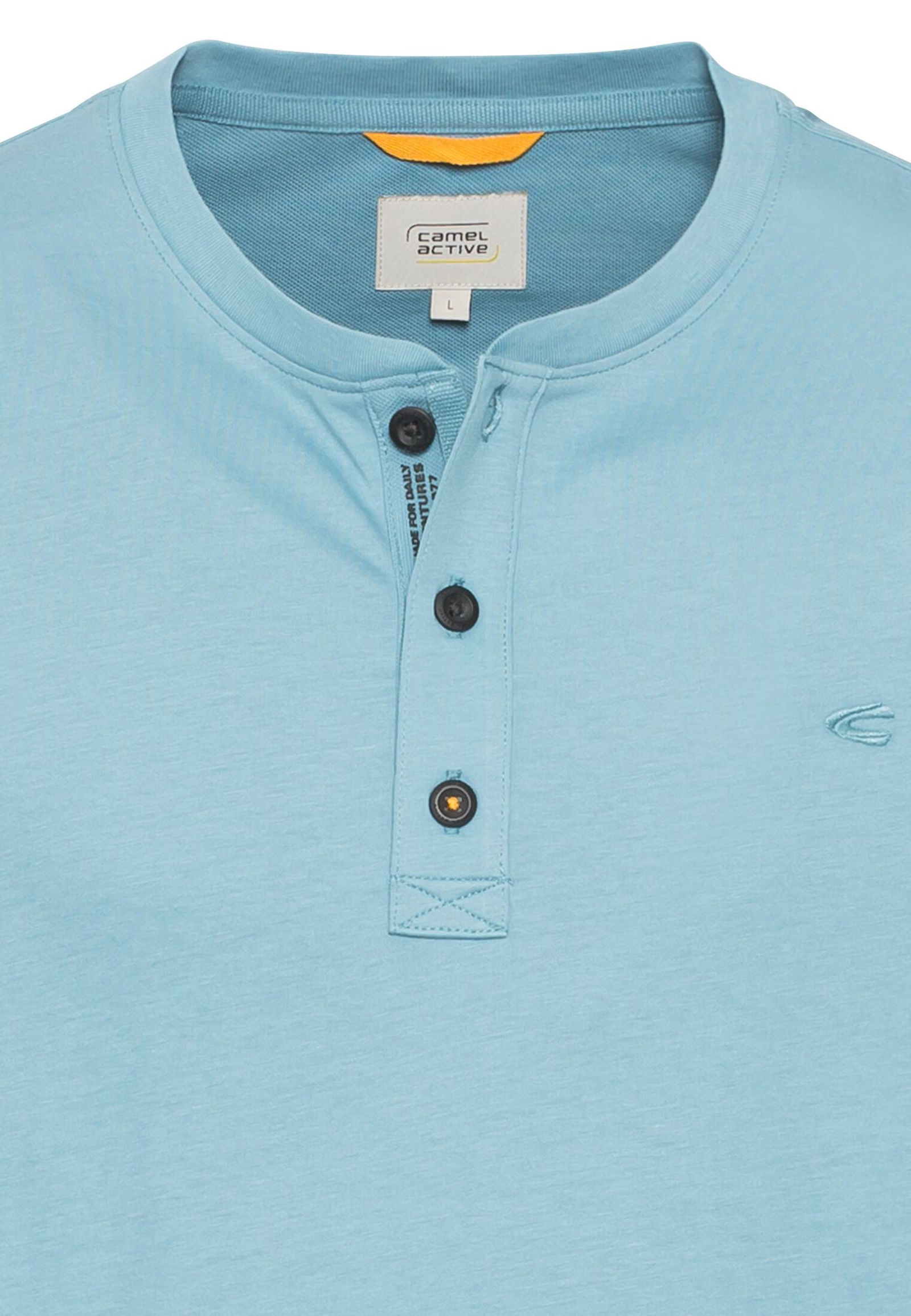Camel Active | Camel Active Kurzarm Henley aus Organic Cotton | M | asphalt