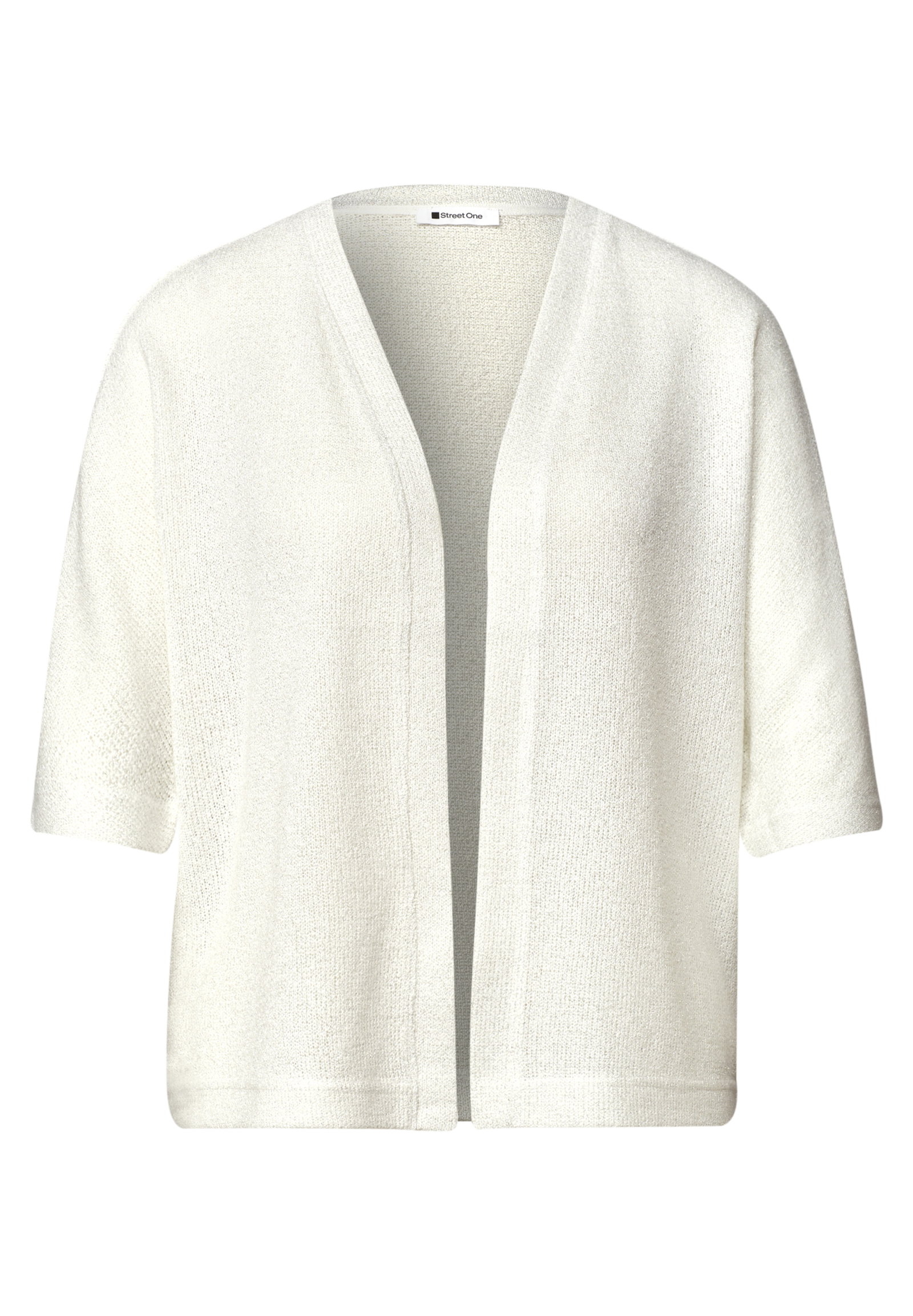 LTD QR knit look batwing jacke, off white #1