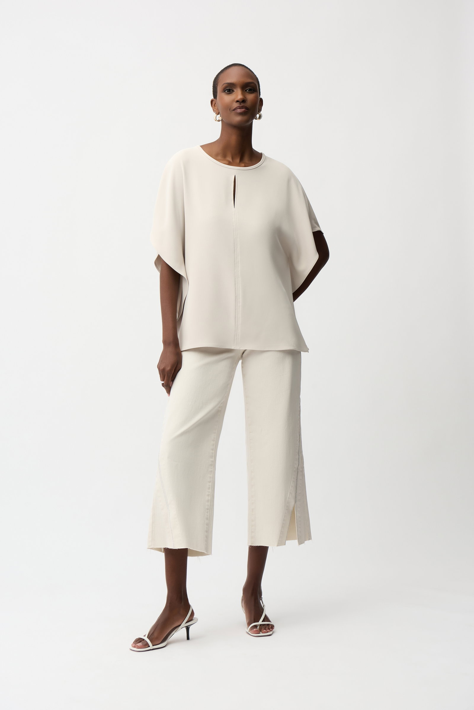 Joseph Ribkoff Shirt in Poncho-Optik aus gewebtem Twill mit Schlüssellochöffnung vorne #4