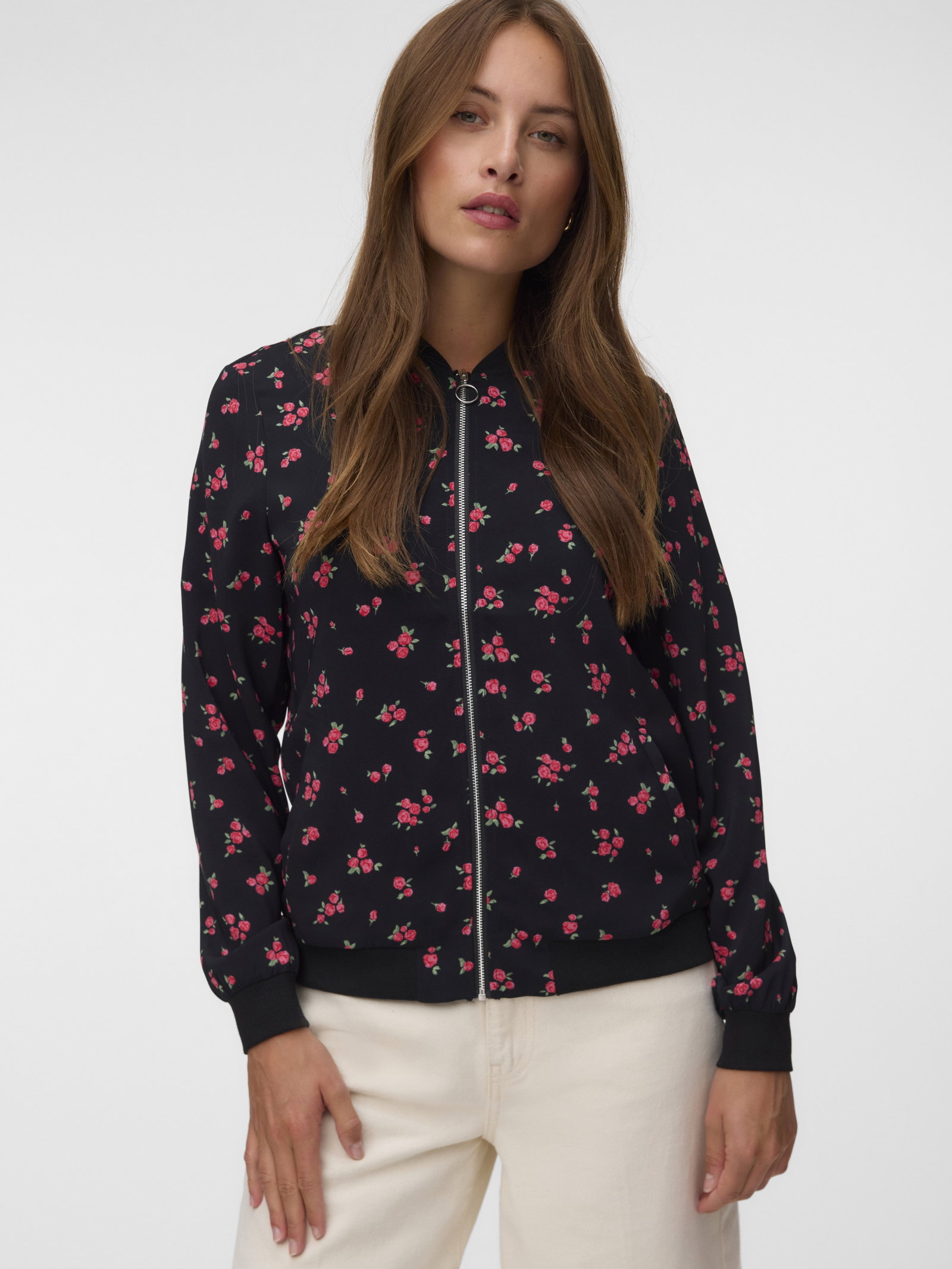 VMCOCO L/S BOMBER AOP WVN NOOS, Black/Johanne #4