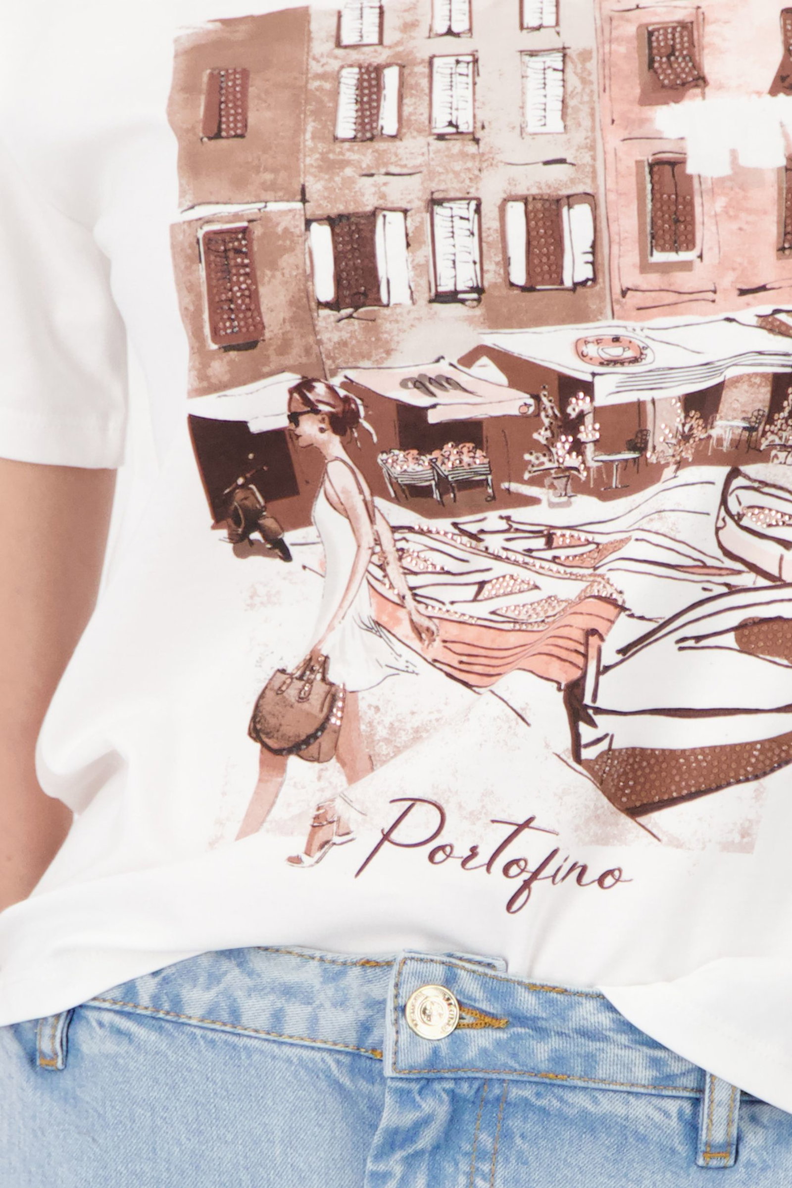 Monari |  T-Shirt, cream | 36