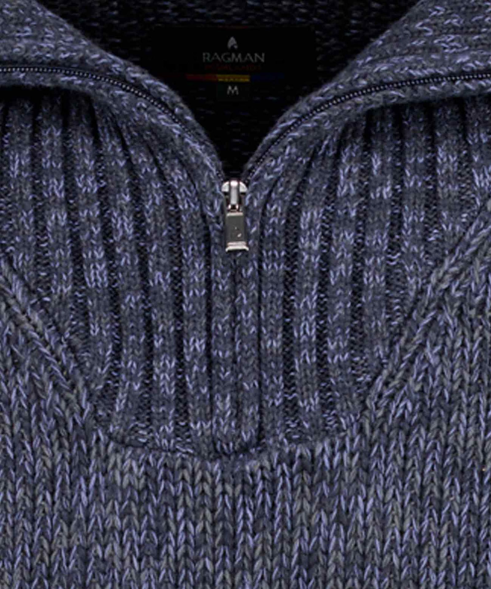 RAGMAN |  RAGMAN Pullover  | L | dunkelblau-grau mouliniert