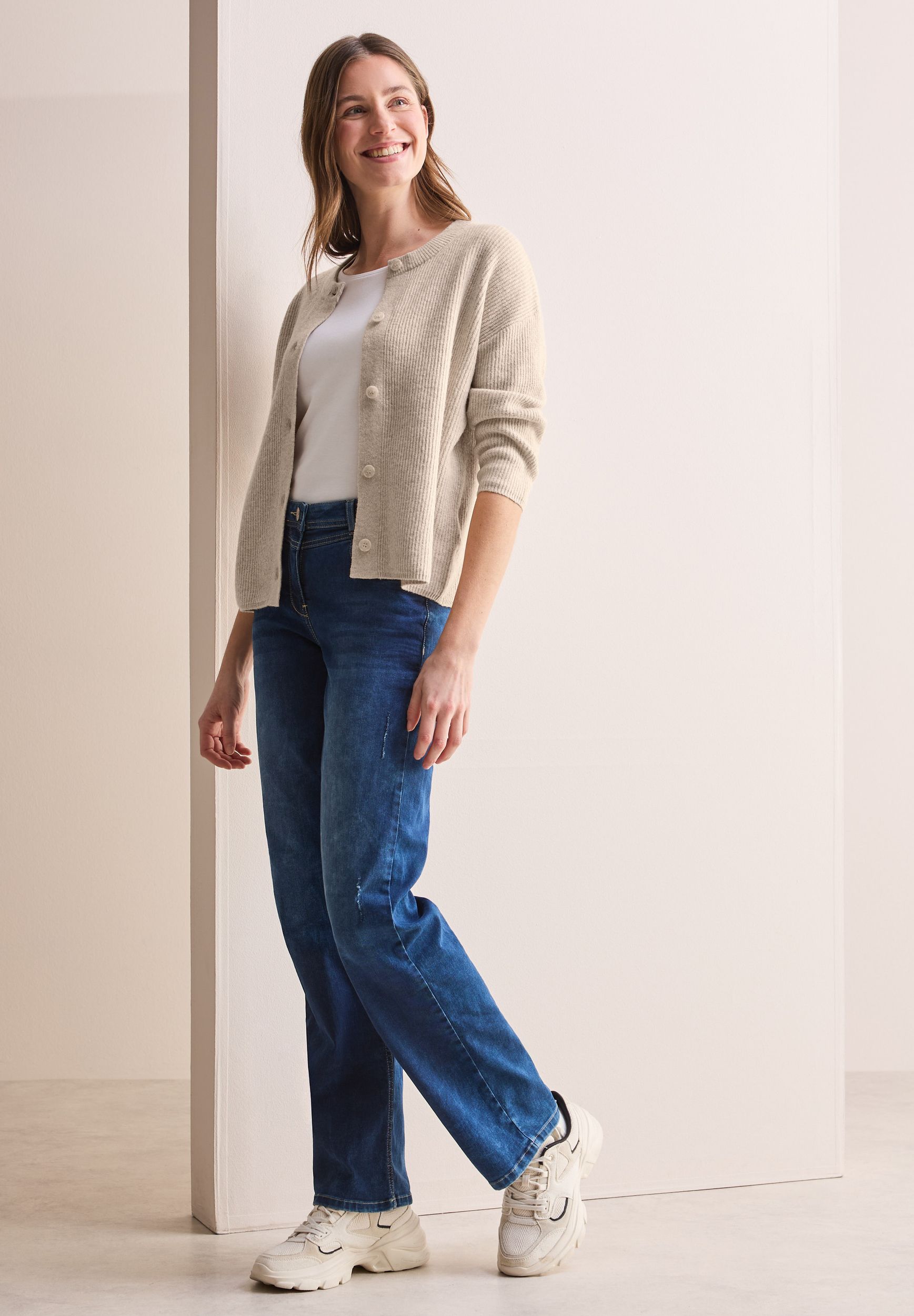 CECIL |  CECIL Strickjacke | Cardigan  | L | desert beige melange
