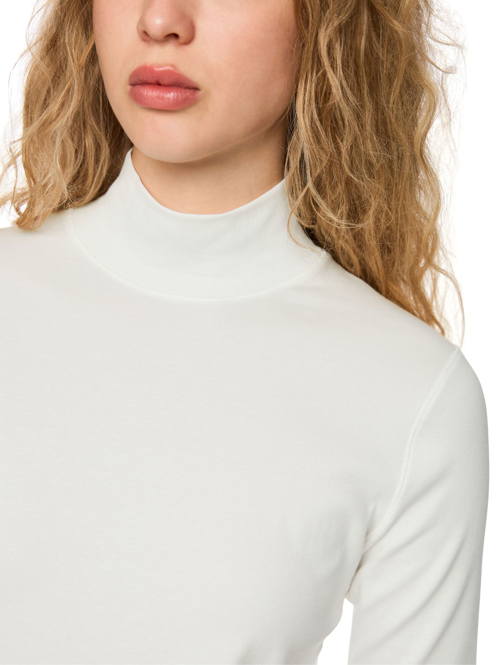 Marc Cain Sports | Basic-Shirt aus Baumwollstretch | 44 | off-white