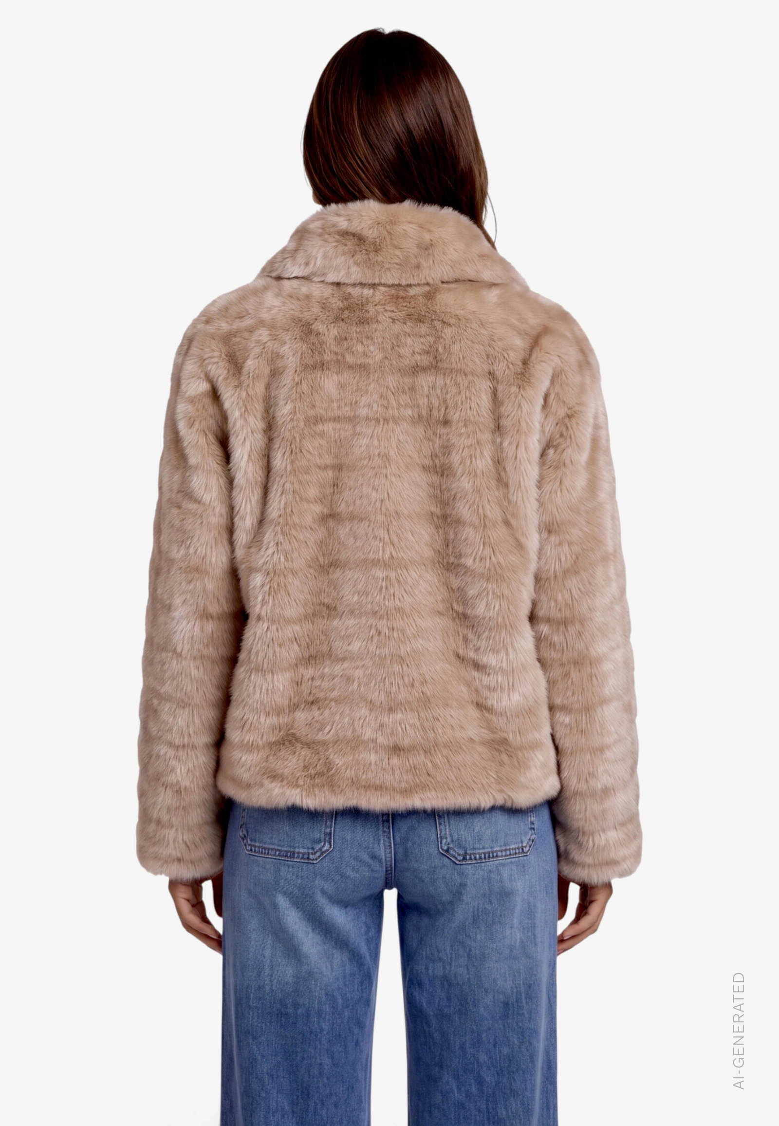Jacke Plüsch, Cream/Brown #3