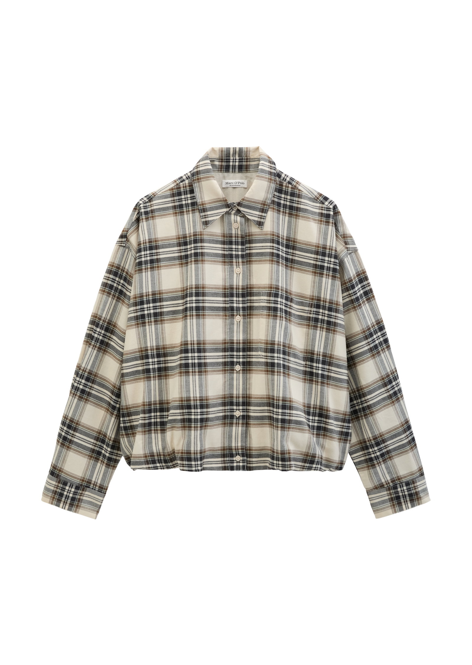 Marc O’Polo karierte Bubble-Bluse #1