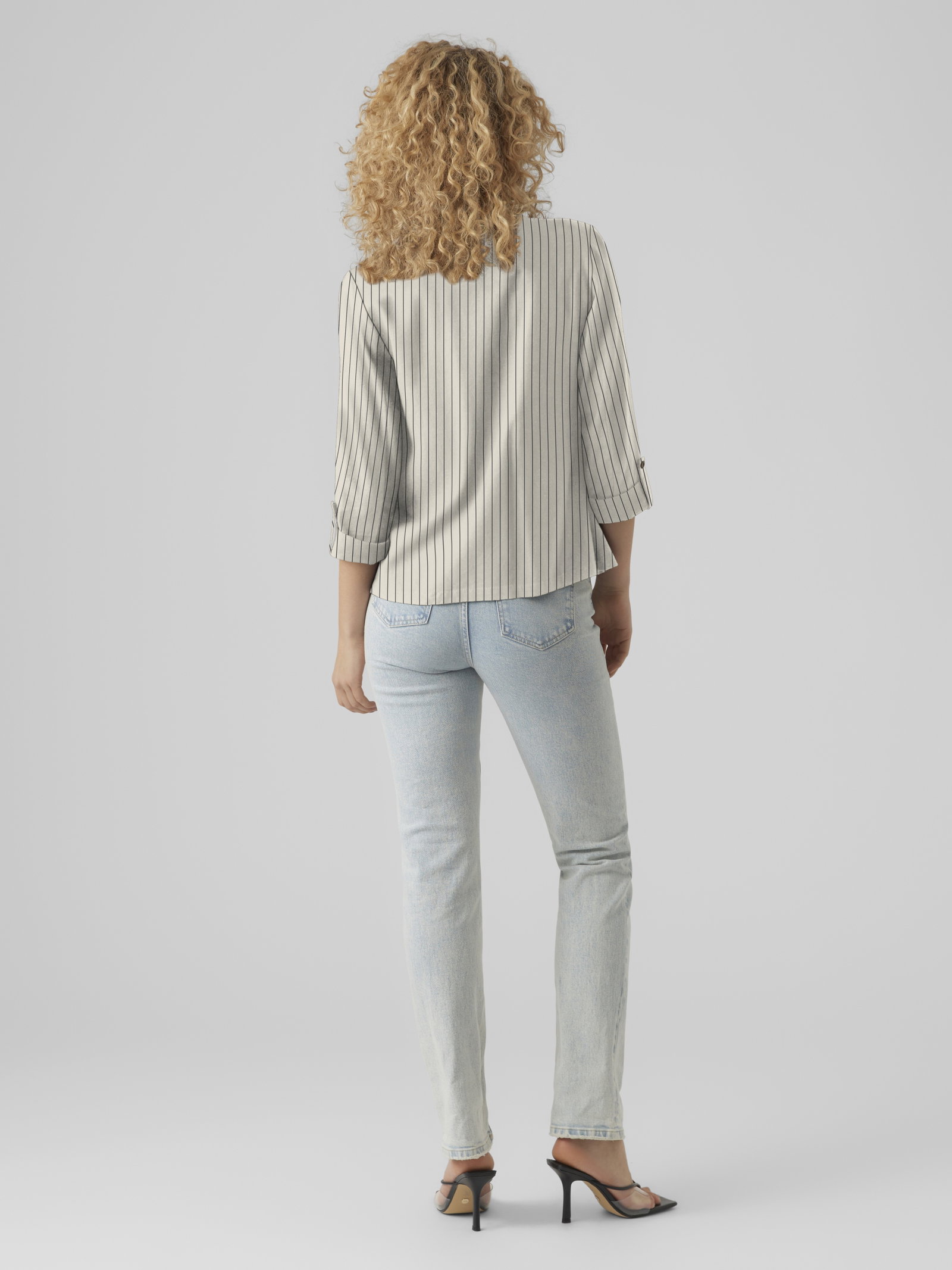 VMJESMILO 3/4 LOOSE BLAZER WVN NOOS, Silver Lining/Anja Obsidian #2