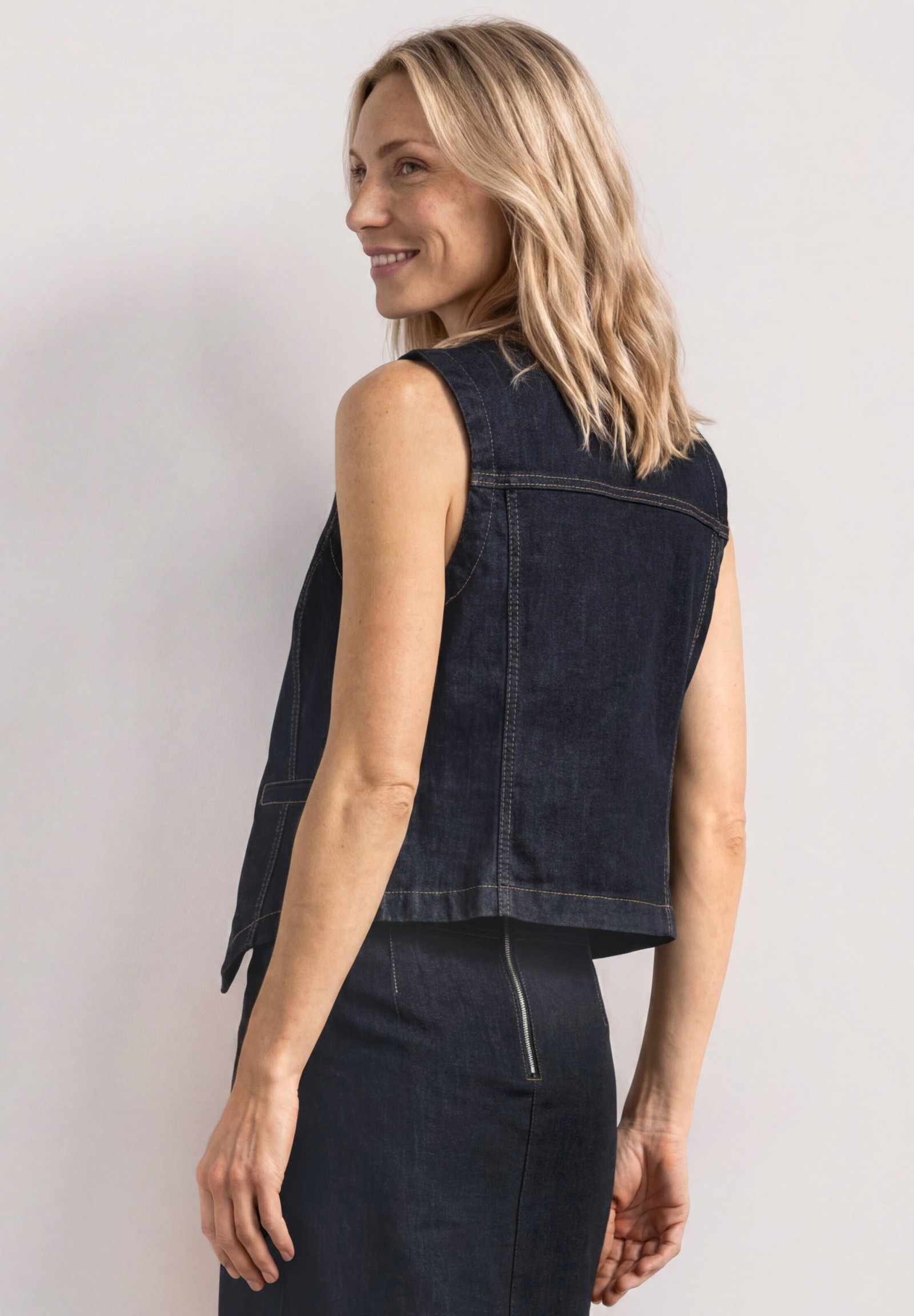 Style Denim,Vest,Rinse washed, Deep Rinse Washed #4