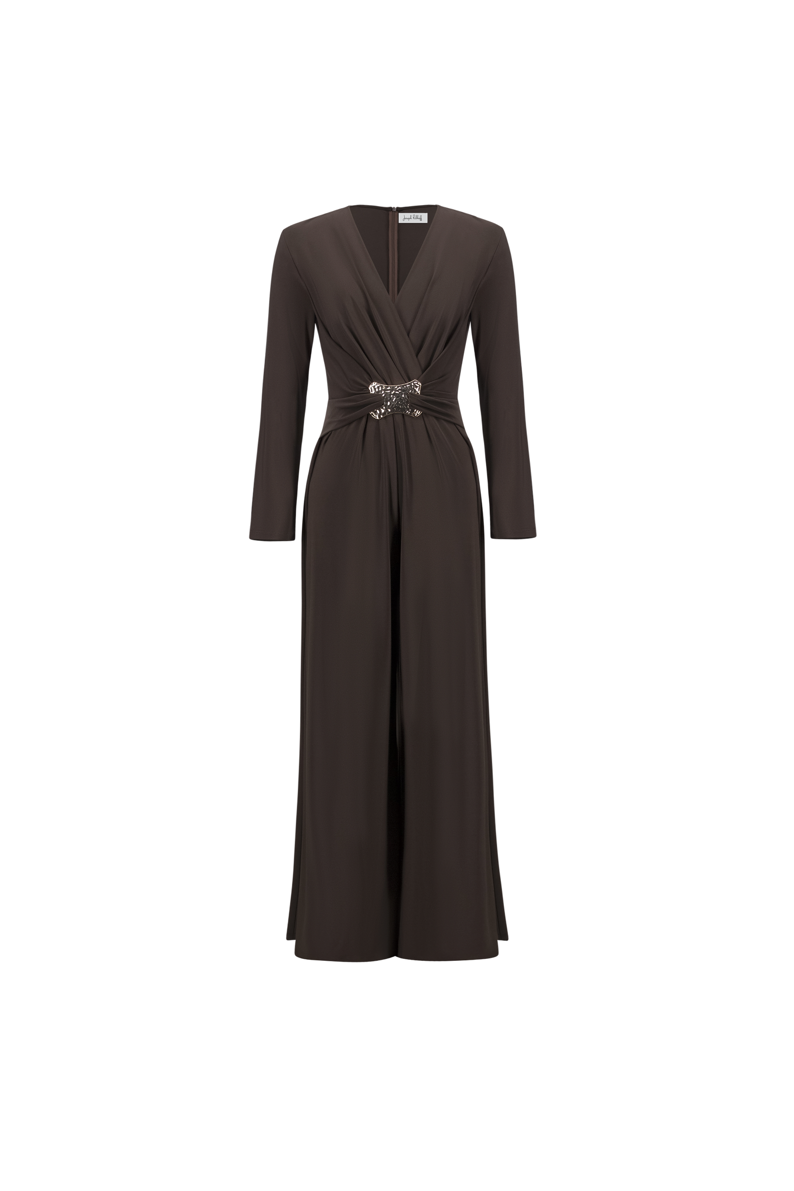 Joseph Ribkoff Overall Mokka Eleganter V-Neck-Jumpsuit mit Gürtel und weitem Bein #5