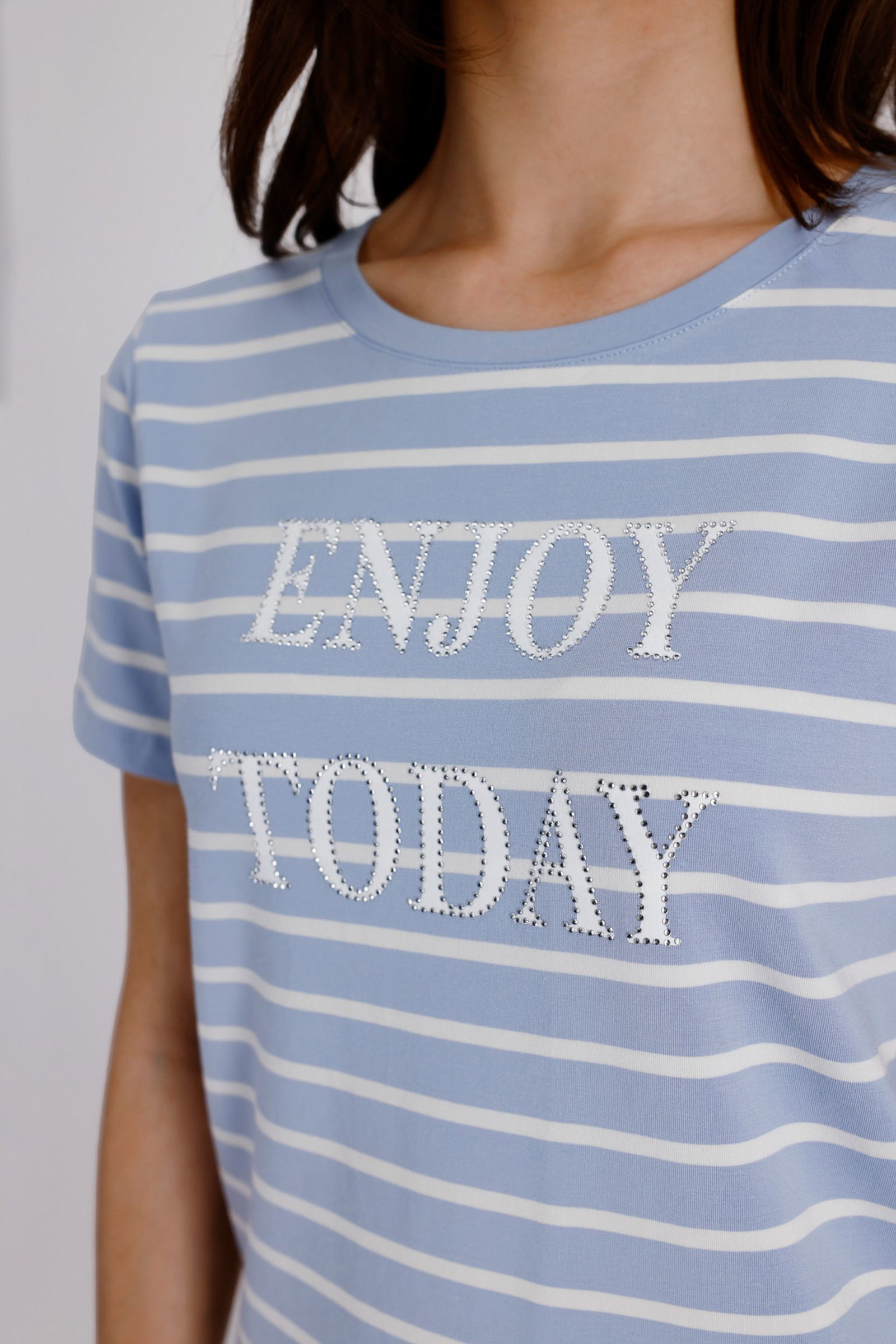 Monari |  T-Shirt, sea side ringel | 46