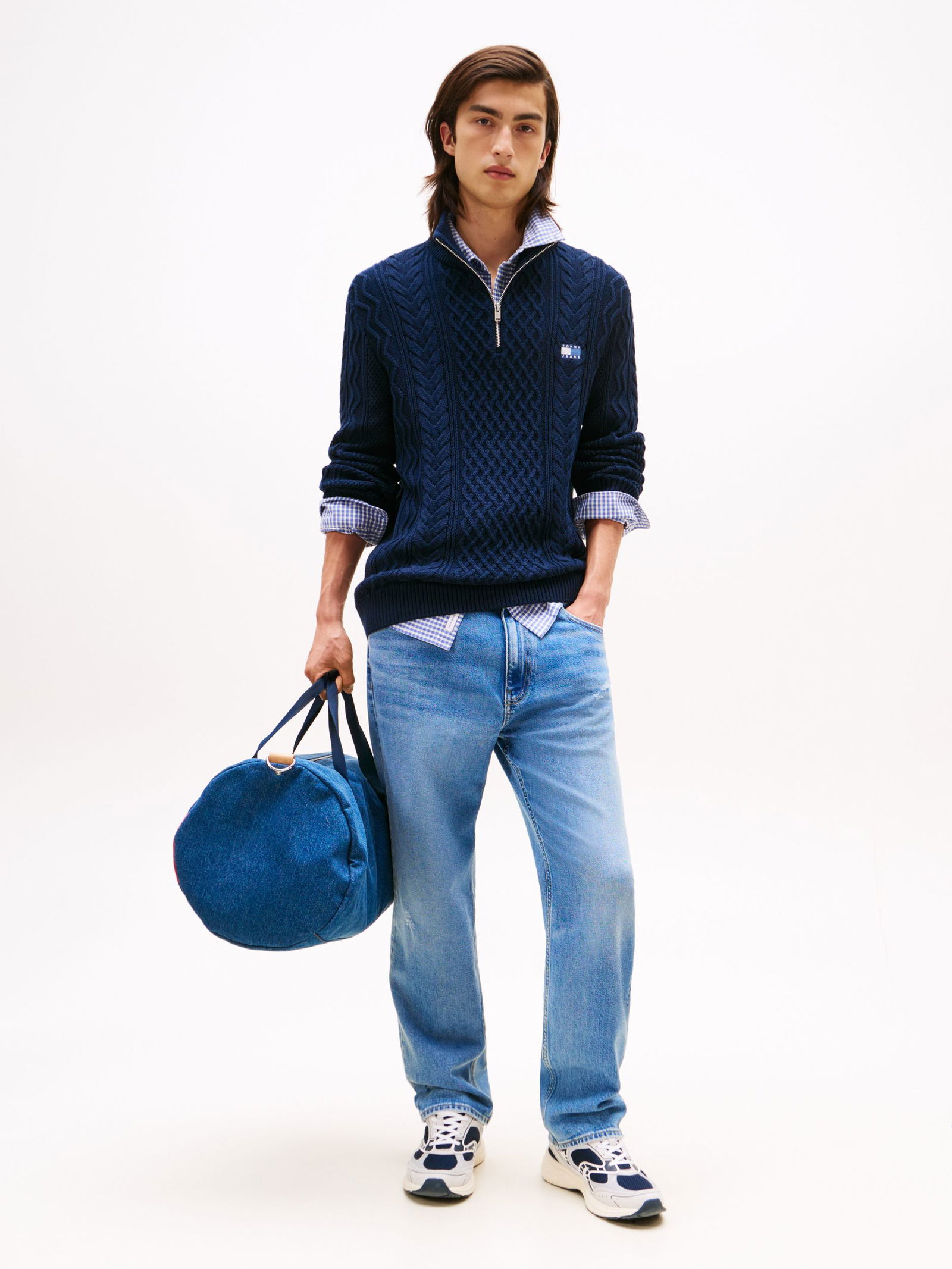 Tommy Jeans | Tommy Jeans Pullover | XL | cloudy blue / yale navy / white