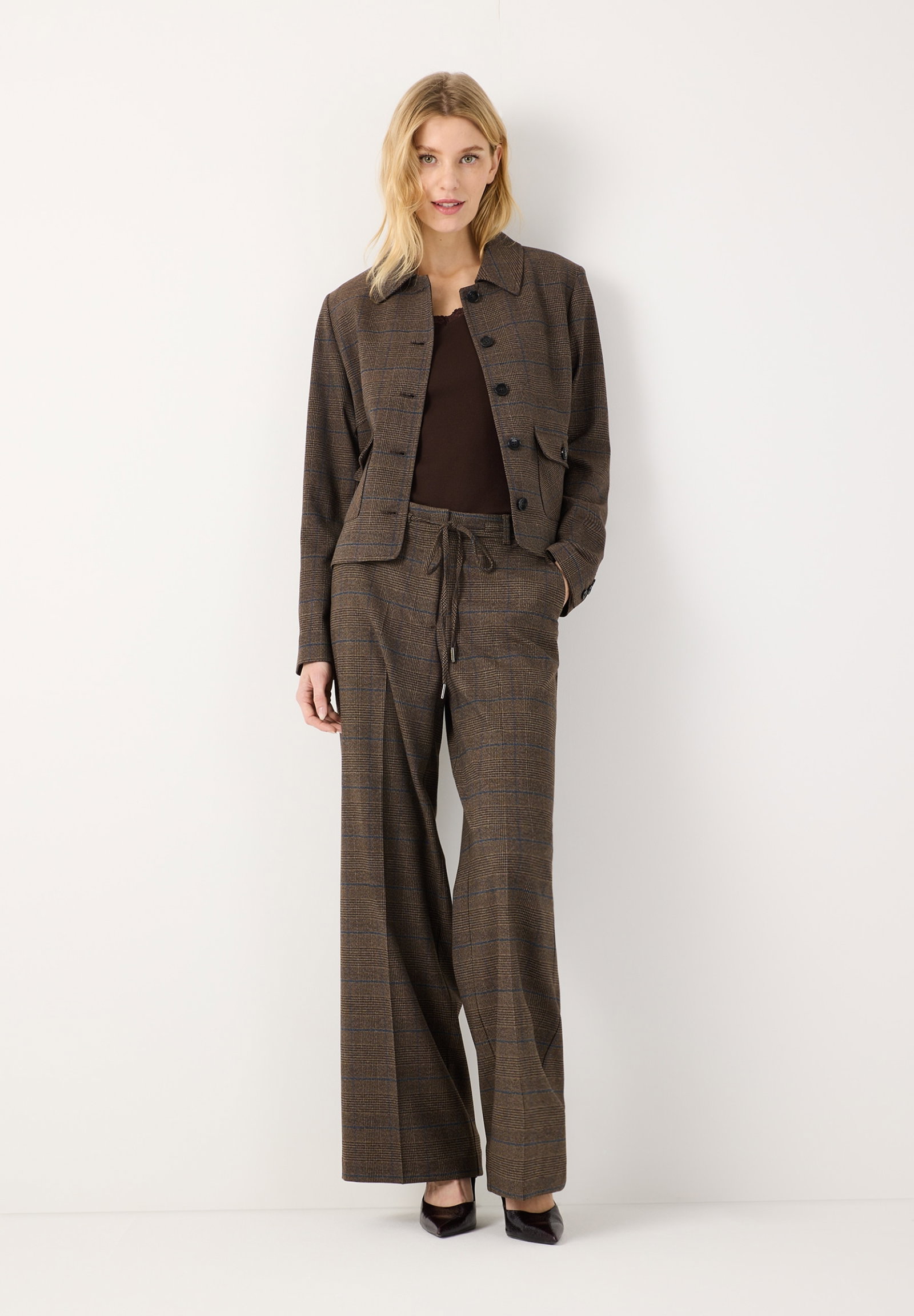 Glencheck Boxy Jacket, melange check #4