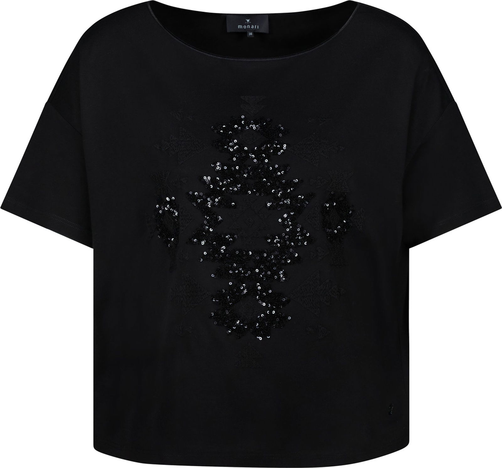 Monari |  T-Shirt, schwarz | 38 | schwarz