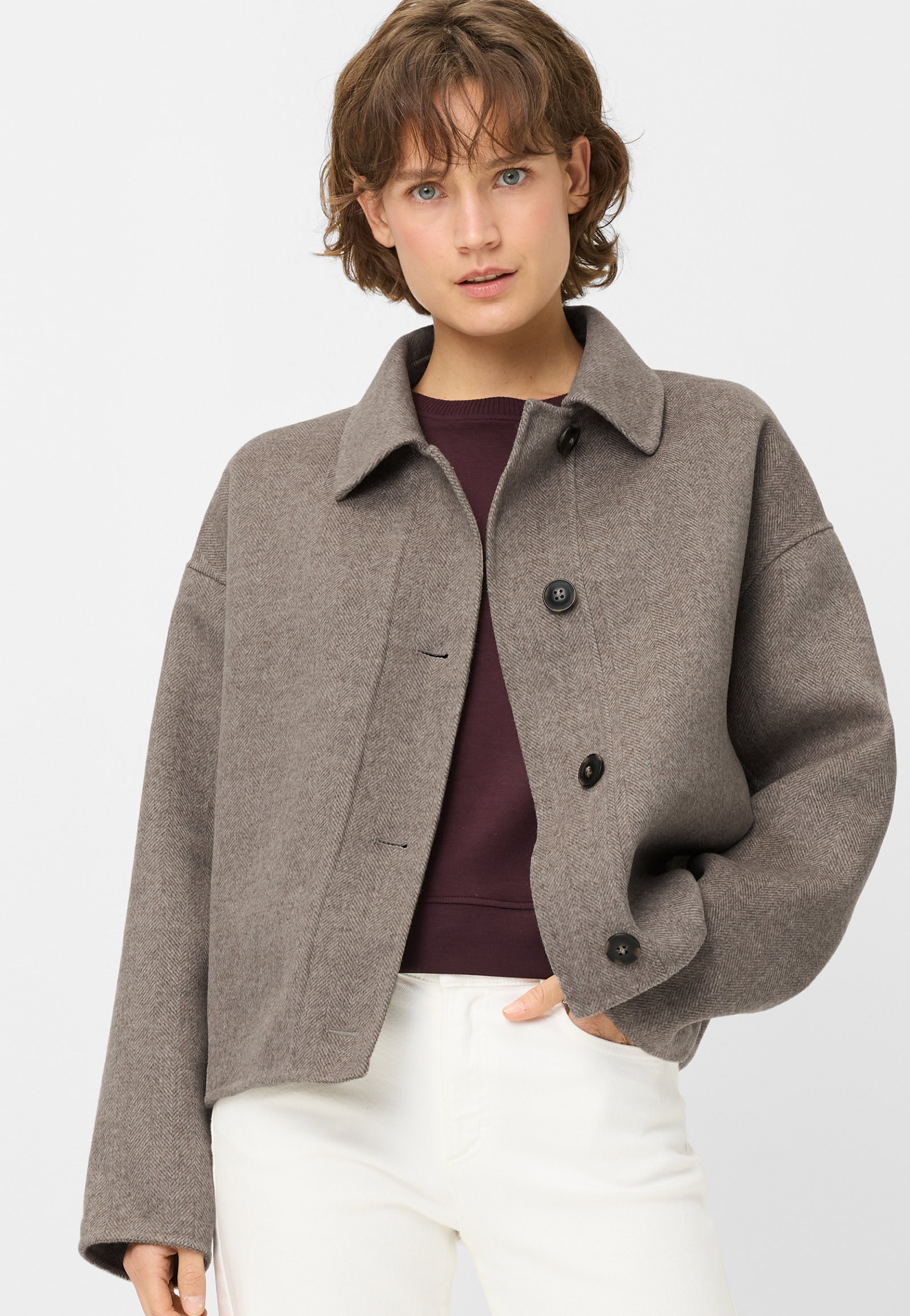 JACKE WOLLE, BEIGE/KITT #3