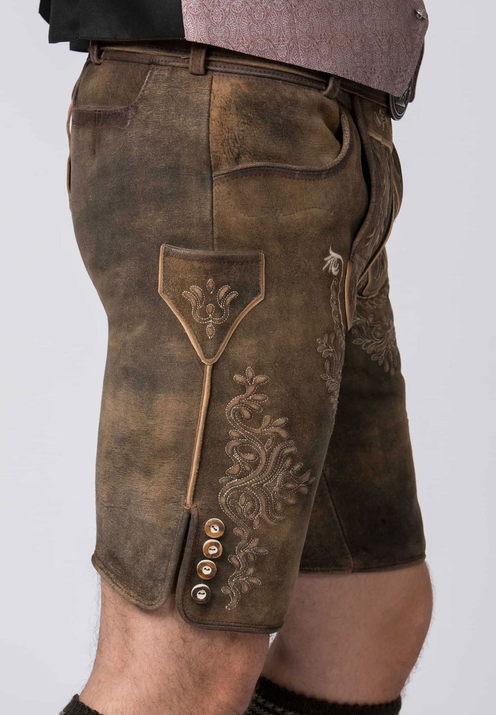 Stockerpoint |  Stockerpoint Trachtenlederhose Lederhose Logan | 52 | kiesel gespeckt