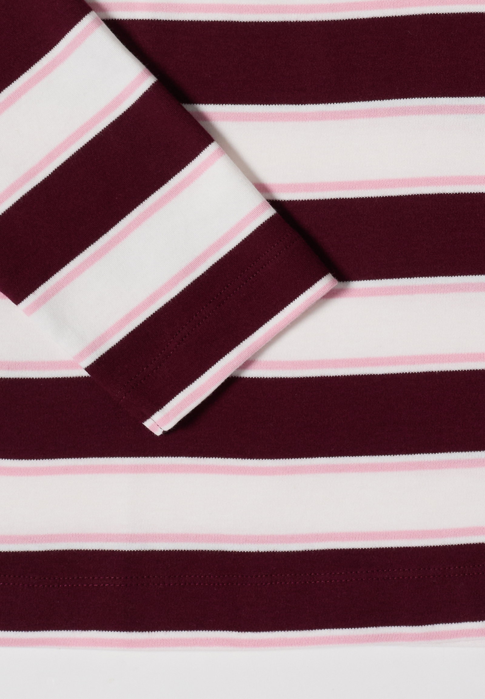 Striped Poloshirt, red wine #2