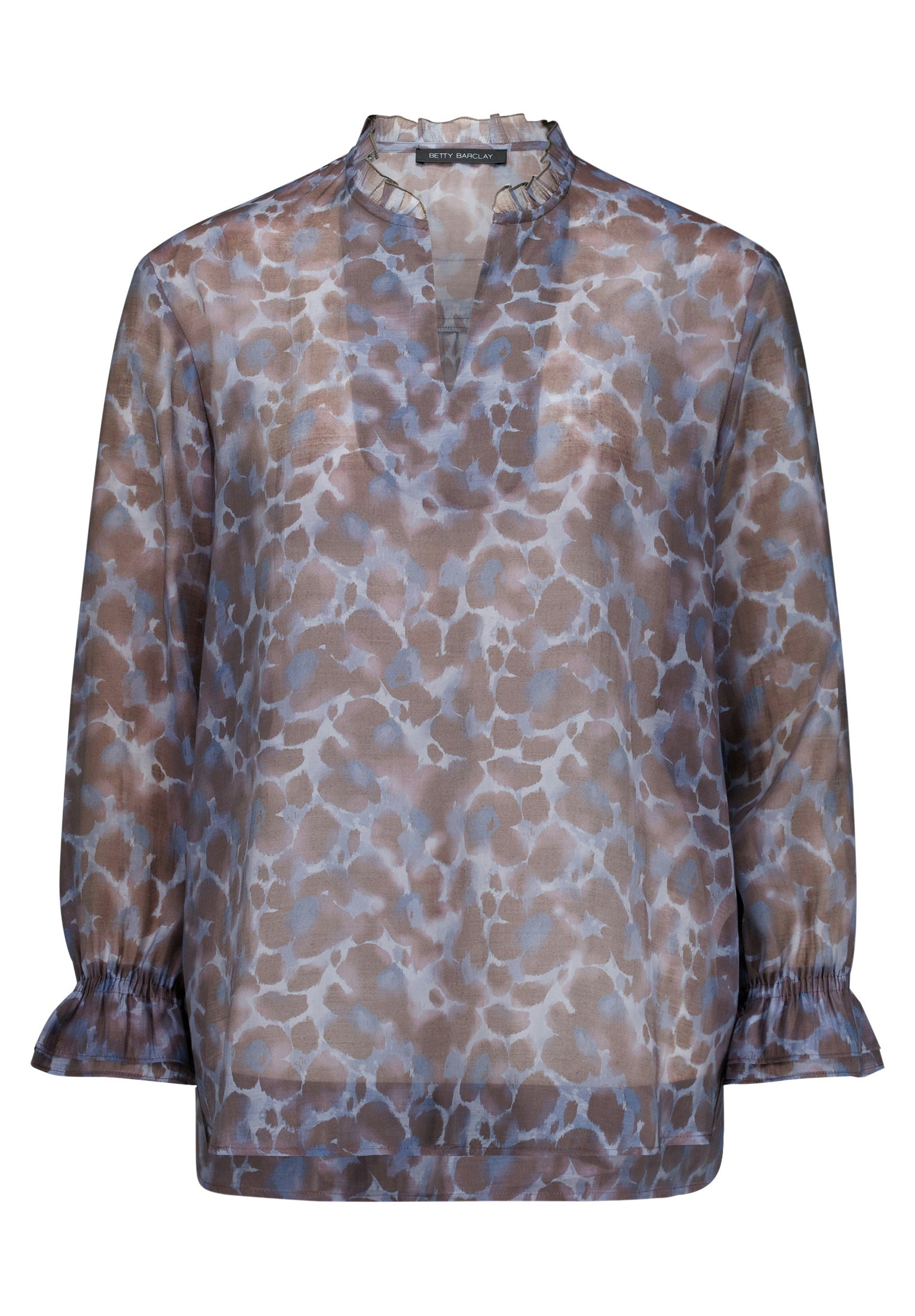 Bluse Lang 1/1 Arm, Blue/Brown #1