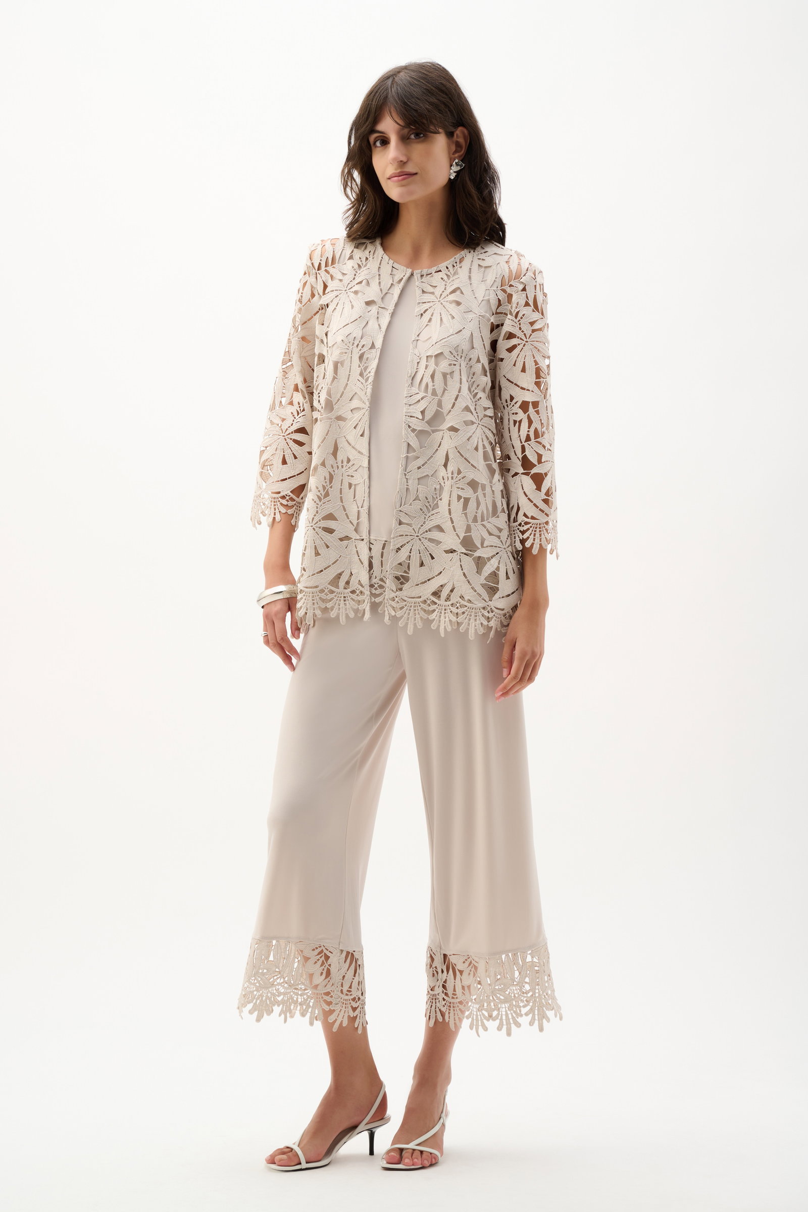 Joseph Ribkoff Spitzenjacke halblanges Jacket mit floralem Muster #3