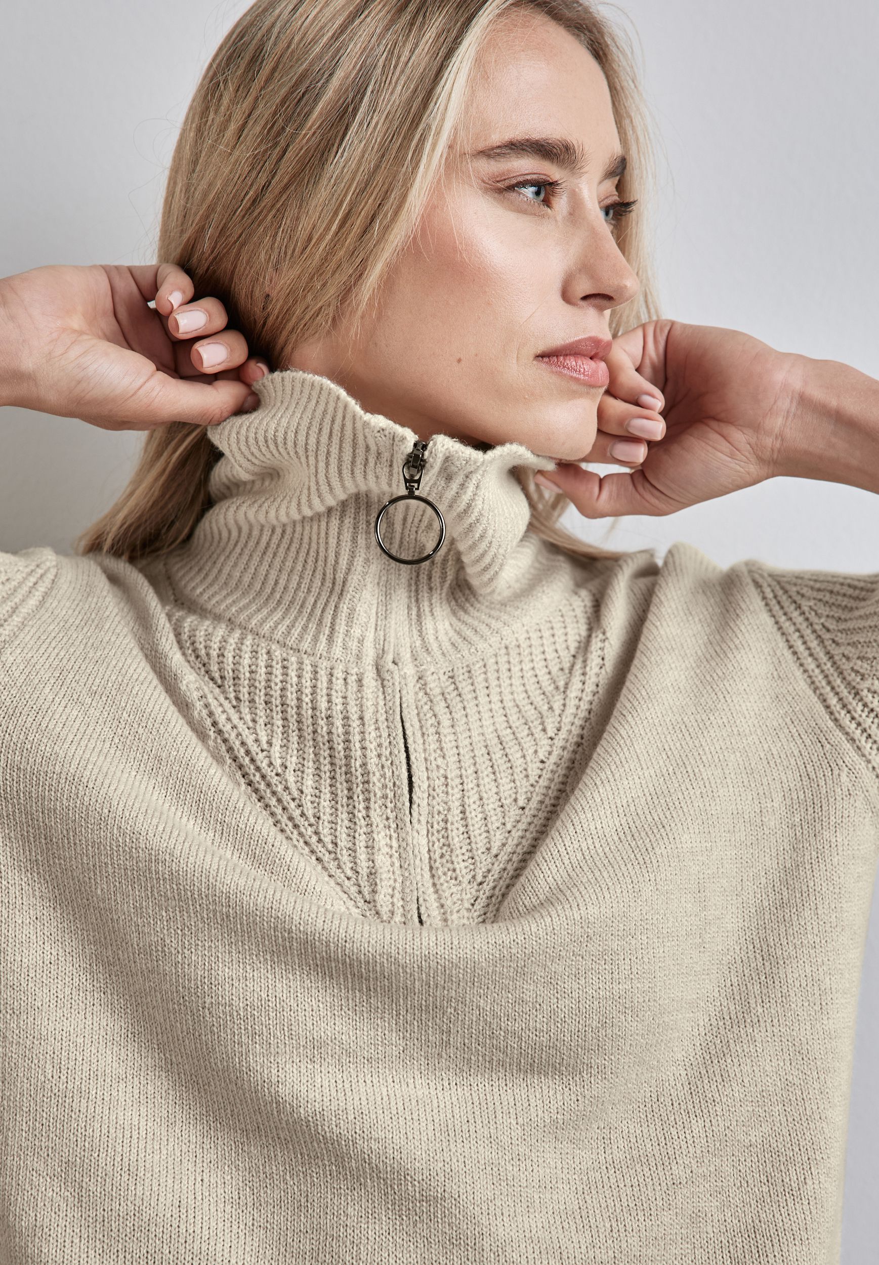 Street One |  Street One Kaschmir-Pullover  | 44 | oak beige melange