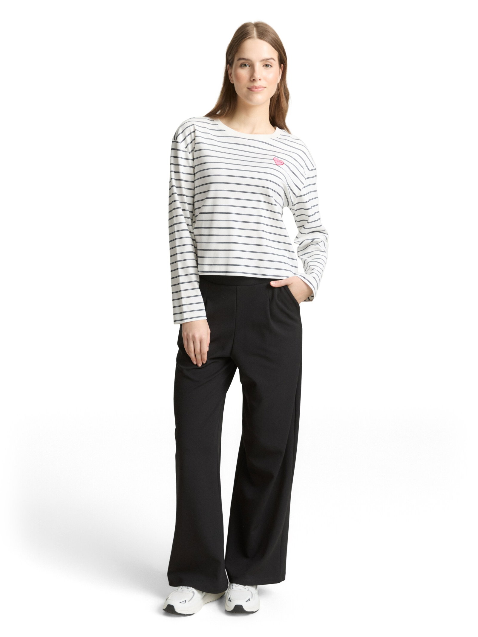 striped interlock T-shirt, off white navy stripe #3
